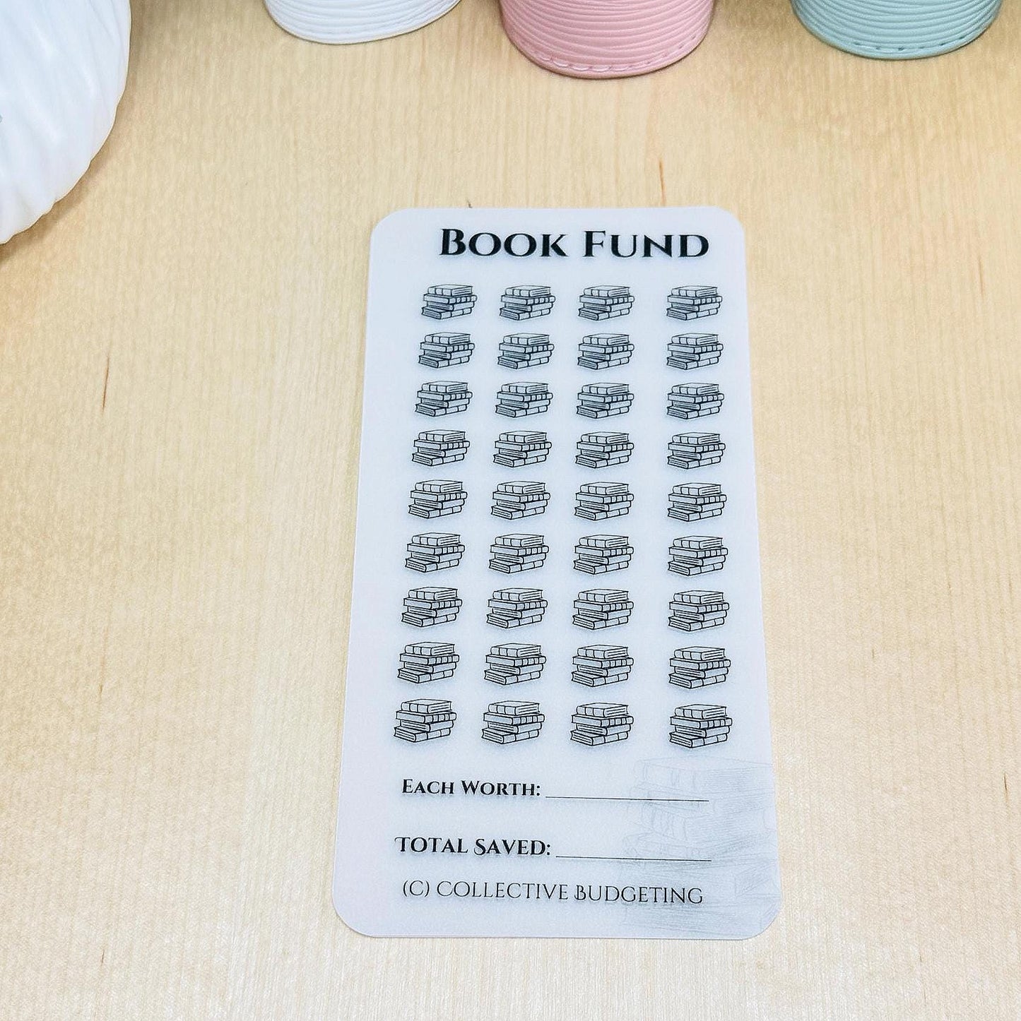Book Fund Savings Challenge: Laminated Vellum Cash Tracker for A6 Binders