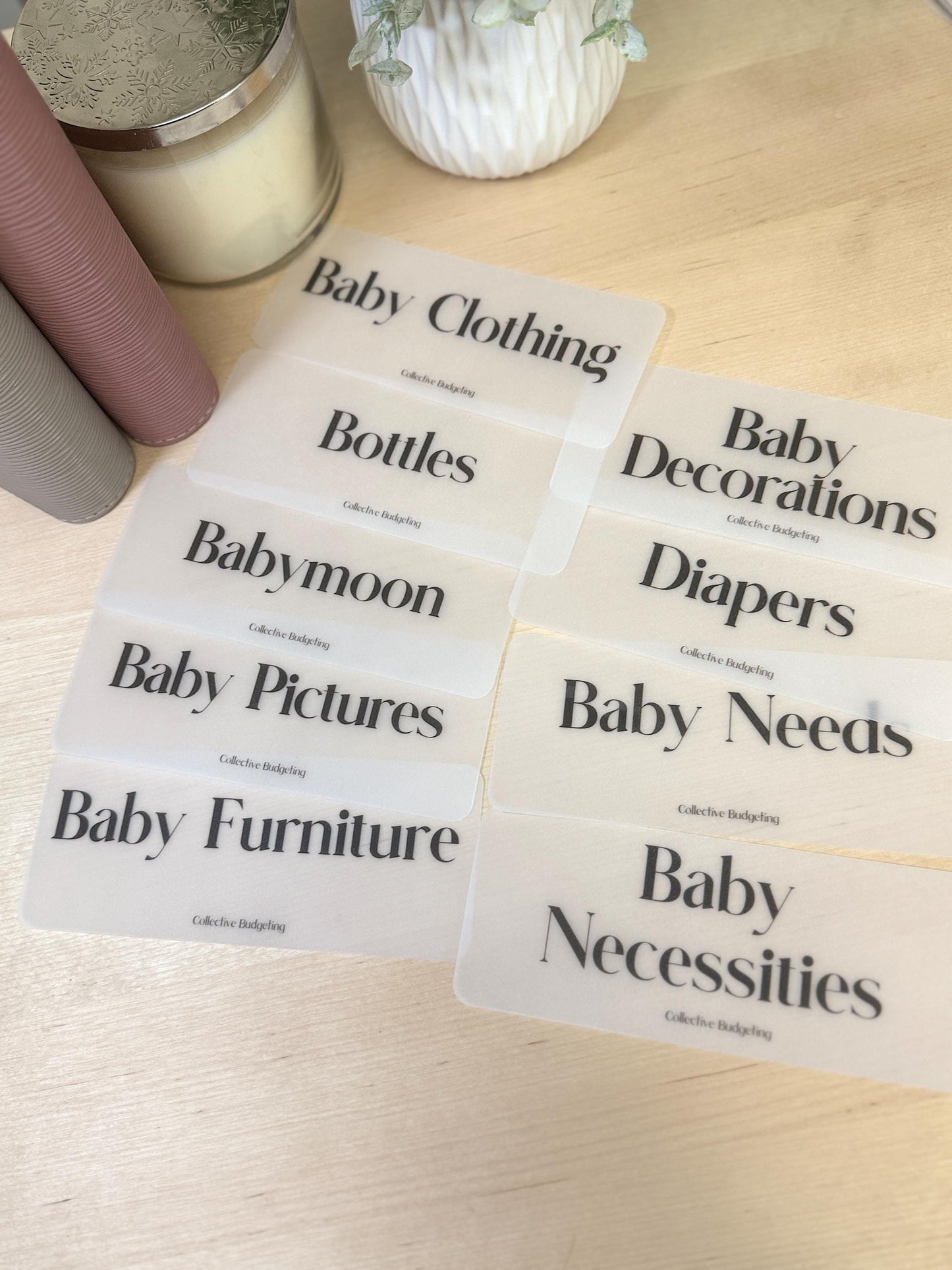 Baby Cash Envelope Inserts: Vellum Budgeting Placeholders