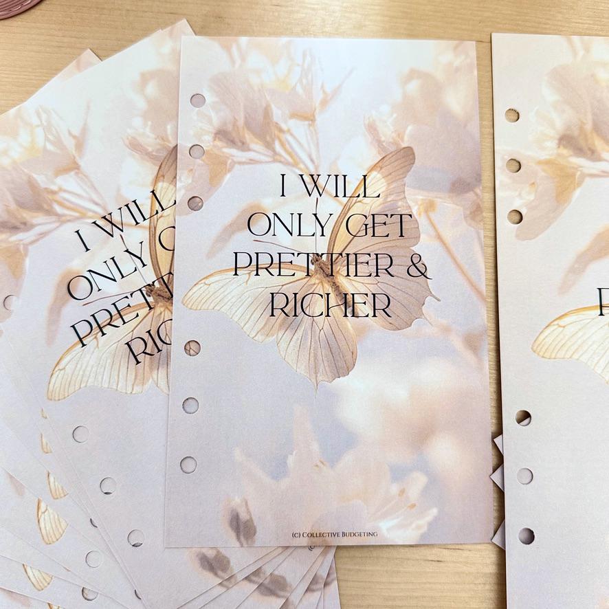 Butterfly Effect Budget Binder Dashboard: A5/A6 Cash Stuffing Insert