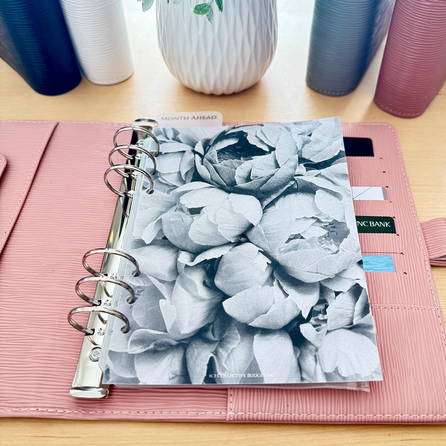 Peonies Floral Budget Binder Dashboard: Decorative Cover & Divider Insert | A5 A6