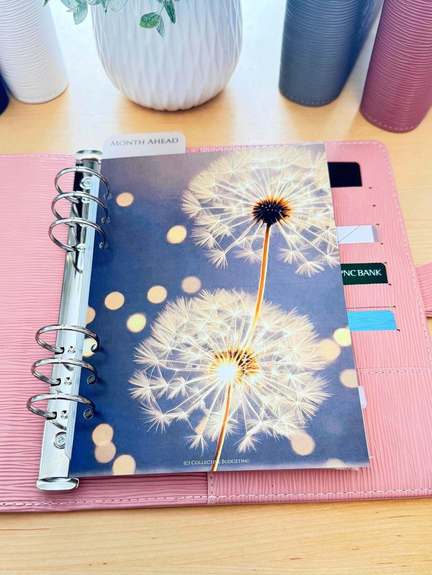 Wishing Flower Budget Binder Dashboard: Floral Decorative Cover Insert | A5 A6