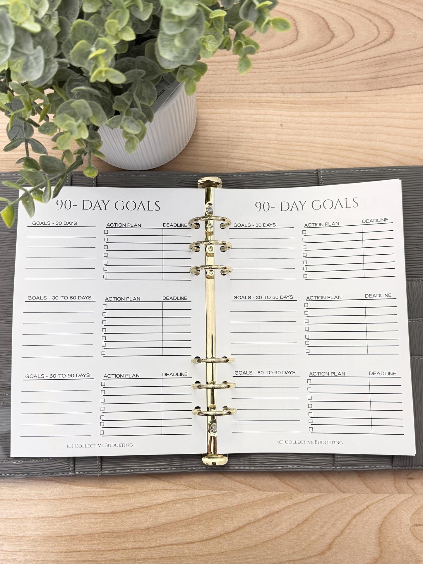A5 90 Day Planning Insert | Tracker | Cash Stuffing Budget Binder Tool