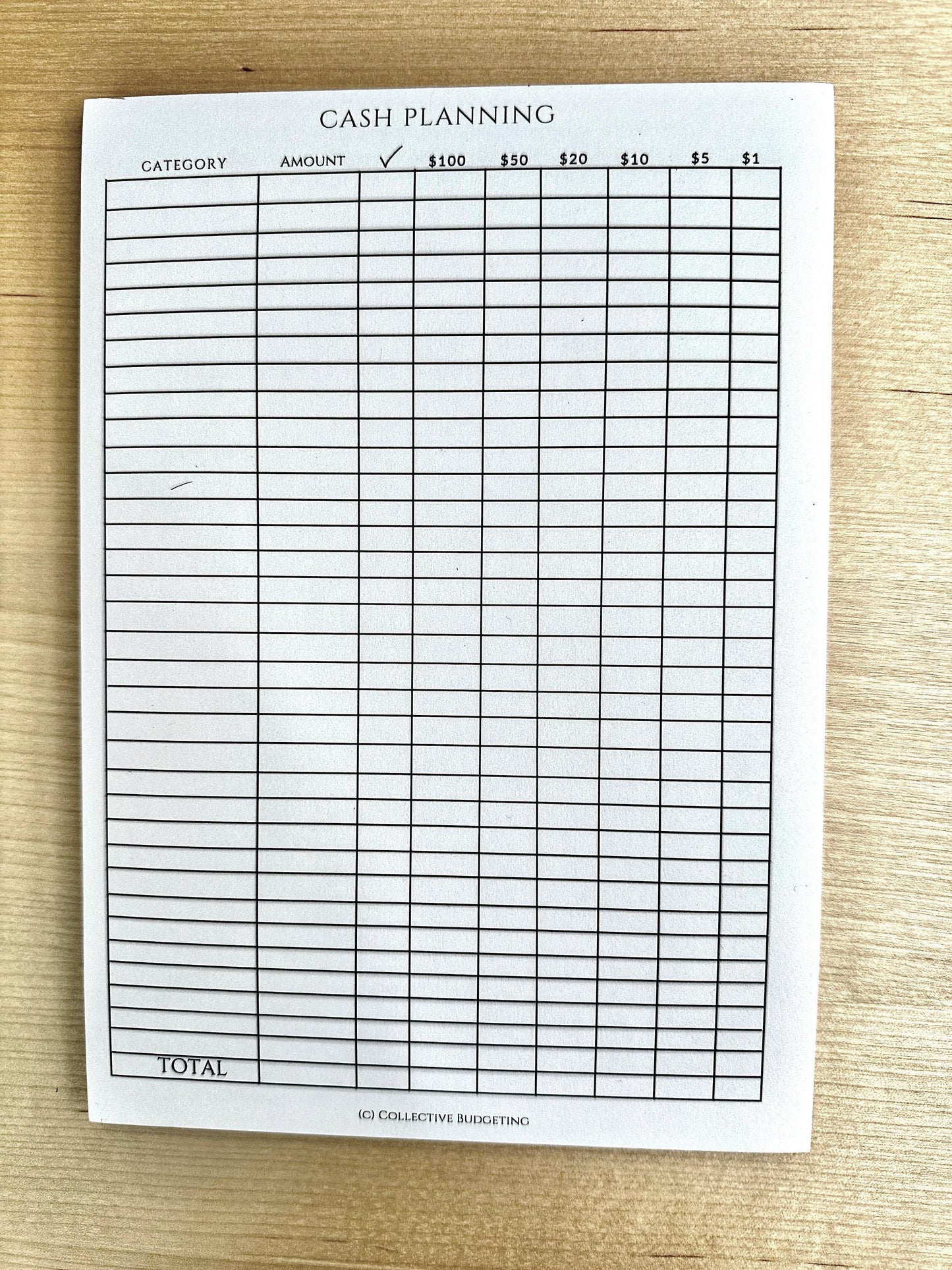 Cash Planning Notepad: Budget Tracker for Cash Envelope System