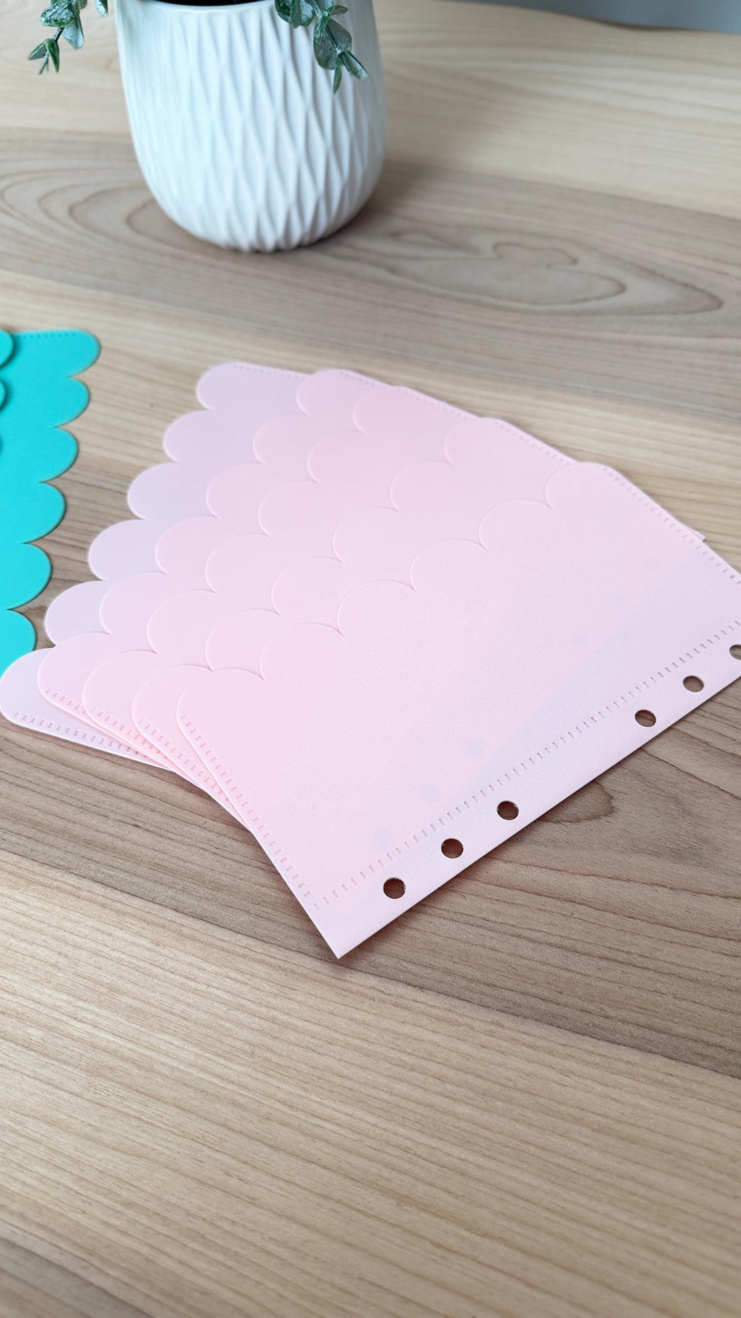 A6 Vellum Cash Envelopes: Scalloped Pastel Budget Binder Inserts