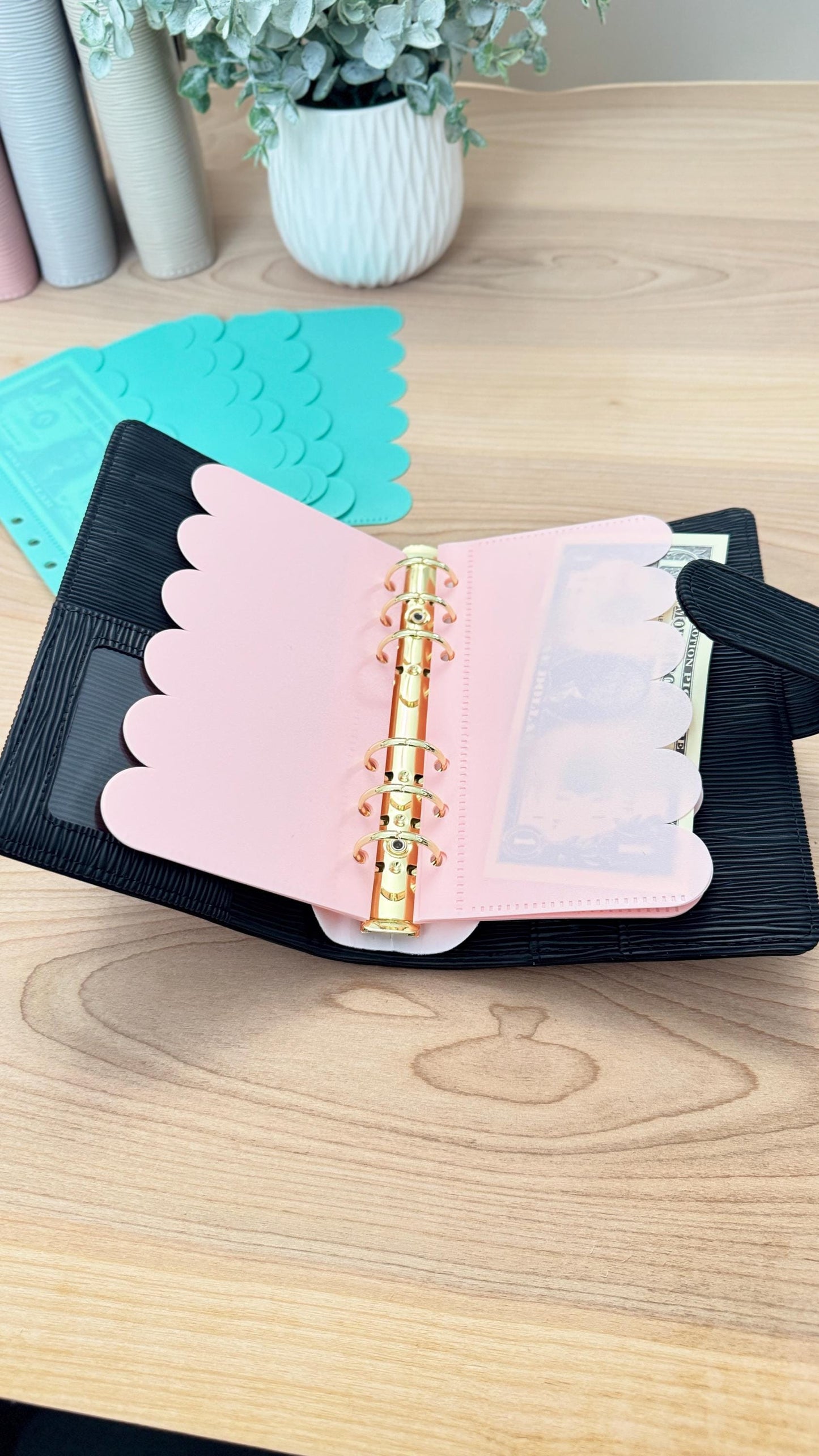 A6 Vellum Cash Envelopes: Scalloped Pastel Budget Binder Inserts