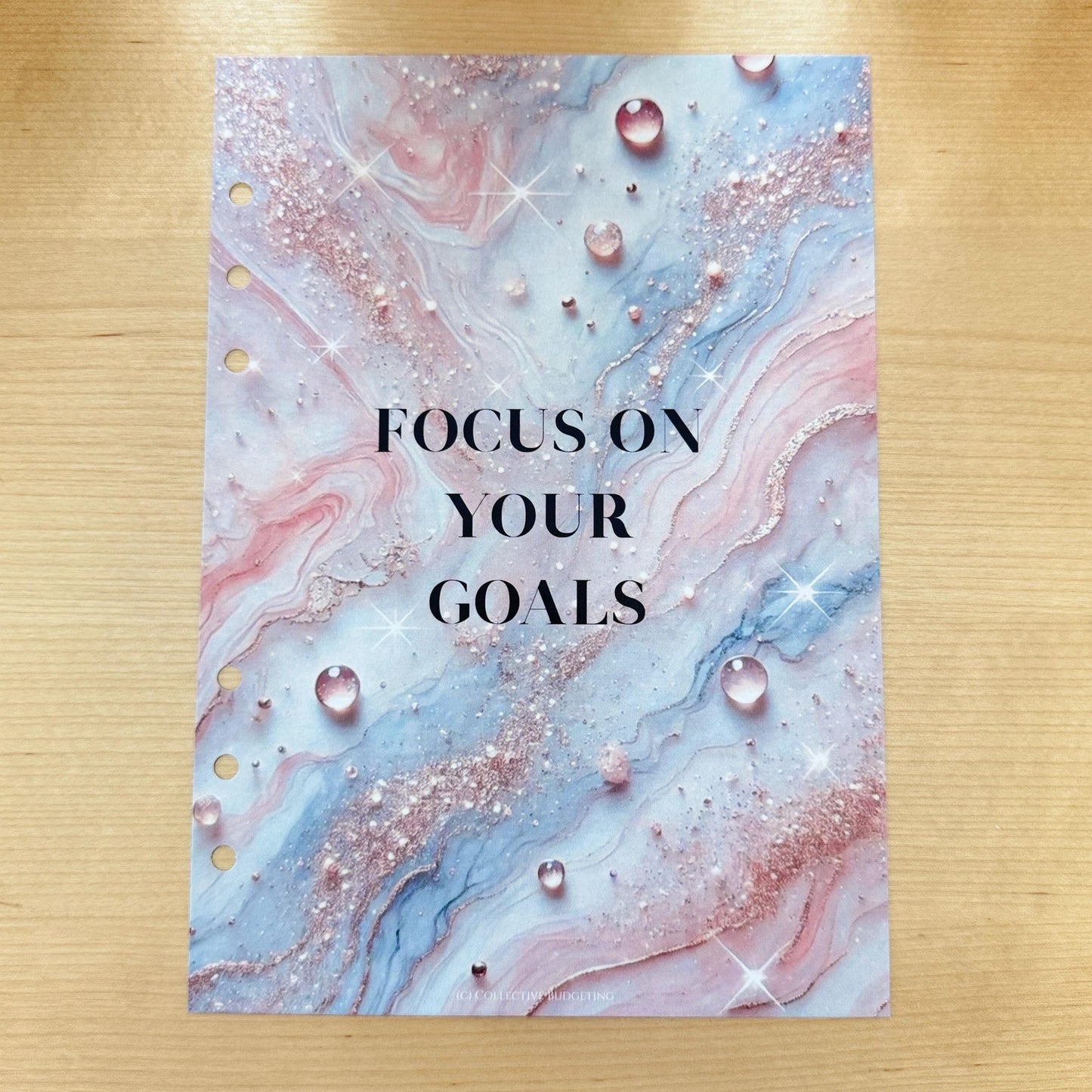 Focus on Your Goals Budget Binder Dashboard: Motivational Cover Insert | A5 A6