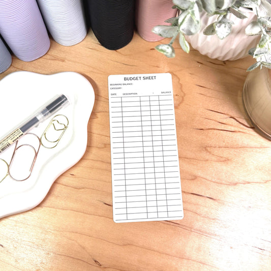 Budget Sheets – Cash Envelope Tracker Inserts | Minimalist Ledger for Cash Stuffing Binders