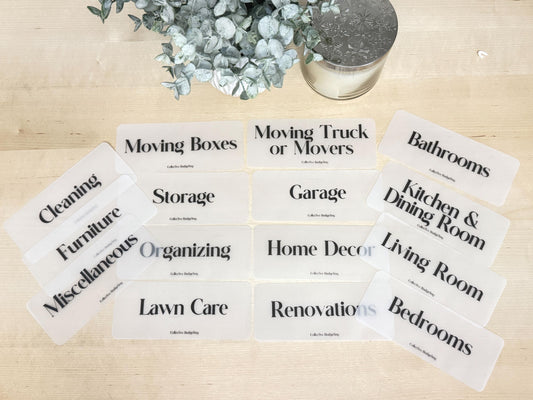 Cash Envelope Inserts: Moving Budget Organizer, Laminated VellumDave Ramsey Method