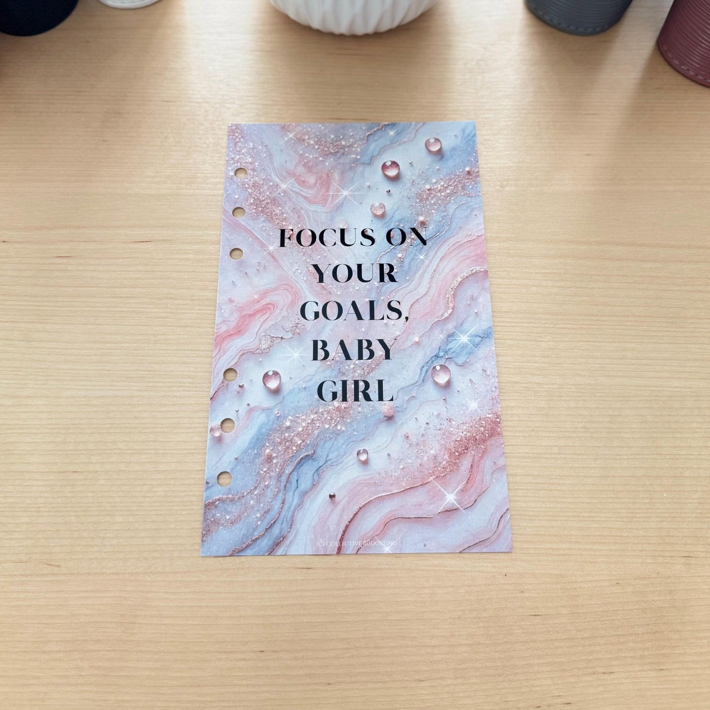 Focus on Your Goals Budget Binder Dashboard: Motivational Cover Insert | A5 A6