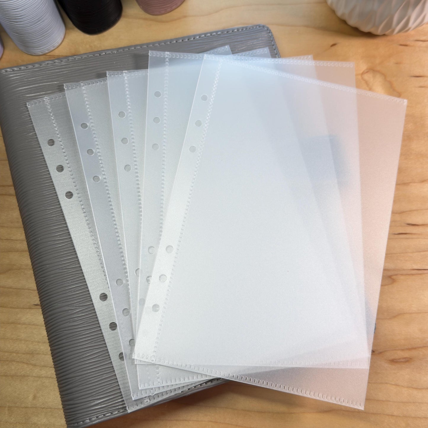 Clear Frosted Cash Envelopes | A6 & A5 Binder Budgeting | 6 Pack Durable PVC | No Zipper |