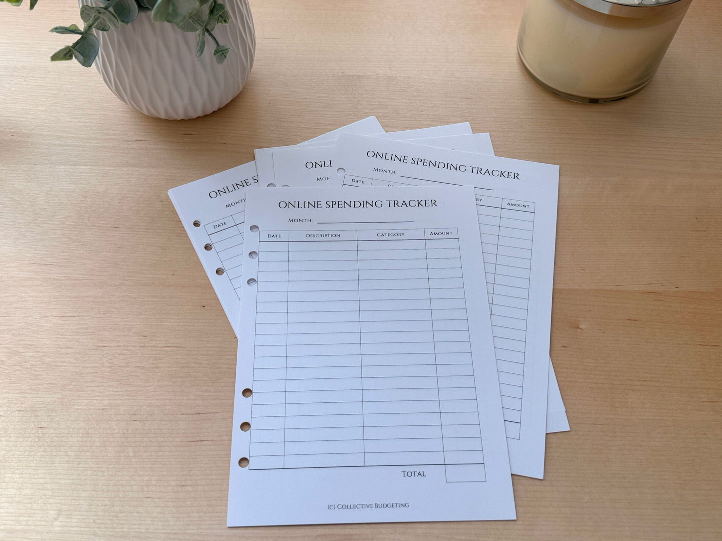 A5 Online Spending Tracker Budget Binder Insert: Cash Stuffing & Budget Planner Tool