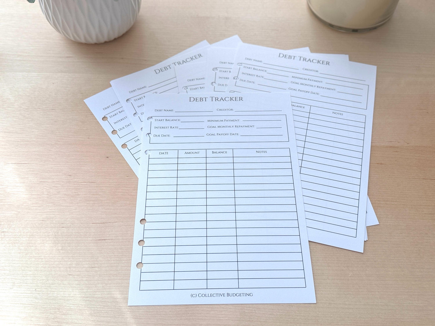 A5 Debt Tracker Budget Binder Insert: Loan Payoff & Cash Stuffing Tool