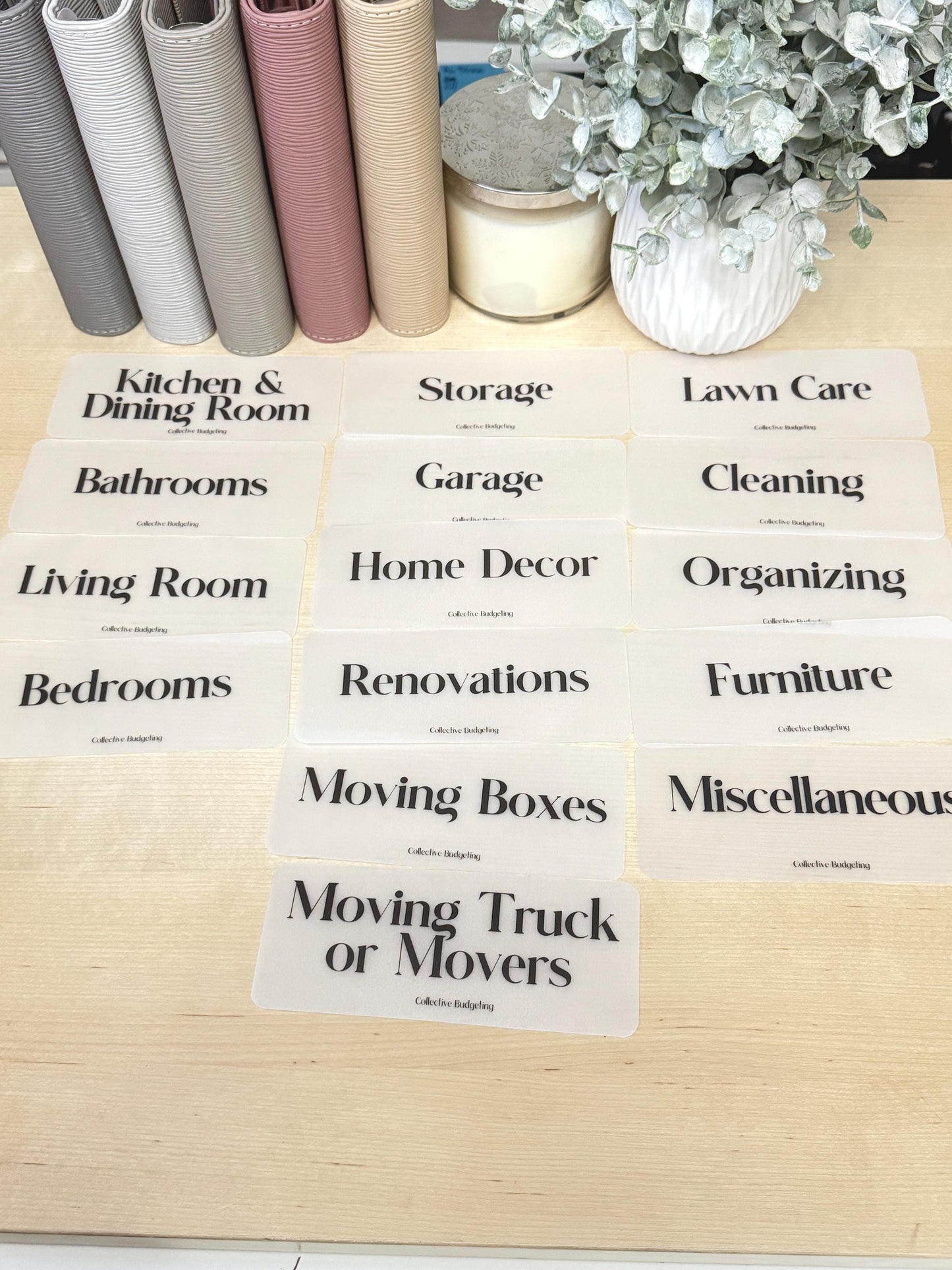 Cash Envelope Inserts: Moving Budget Organizer, Laminated VellumDave Ramsey Method