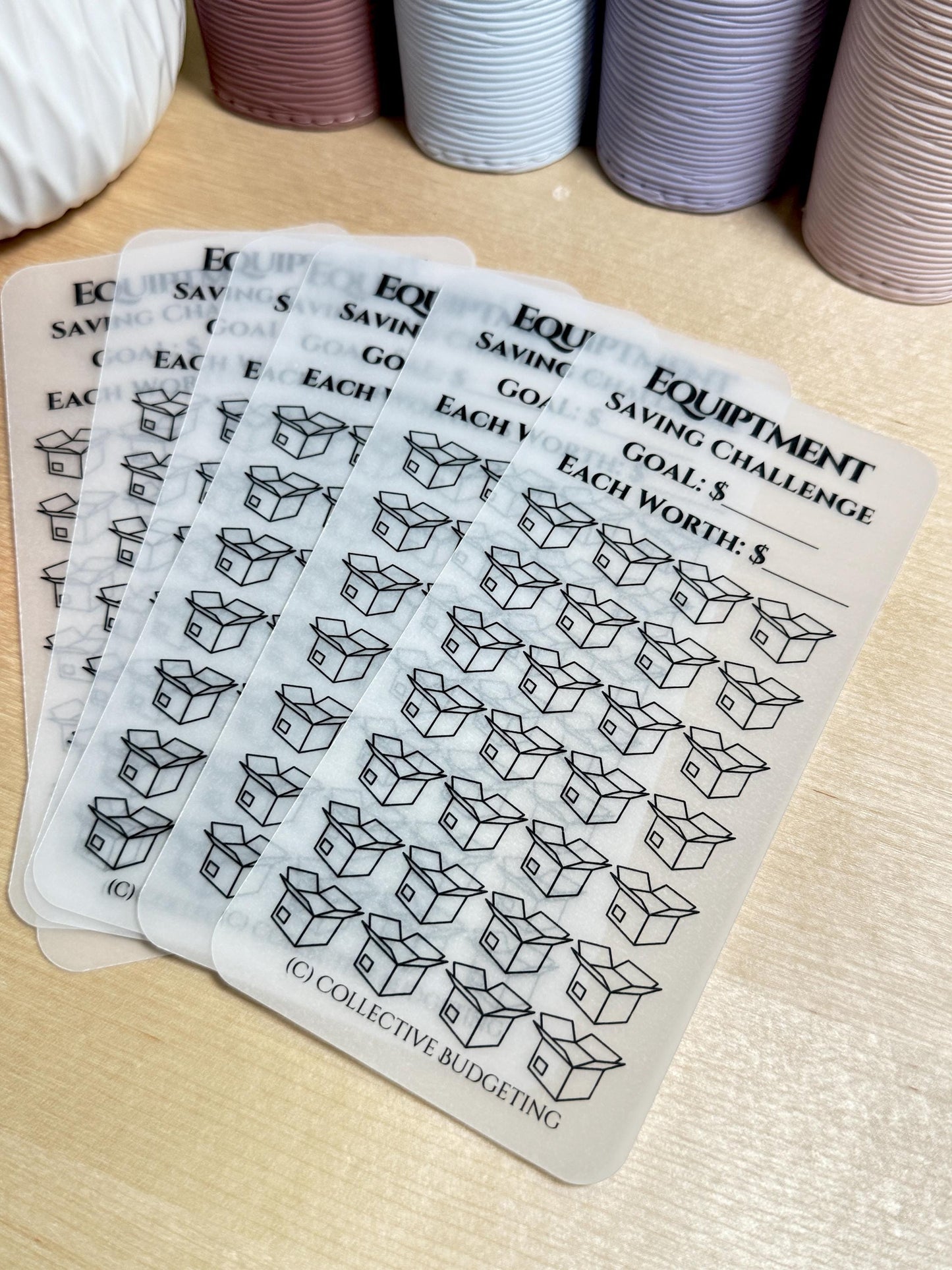 Equipment Fund Savings Challenge: Laminated Vellum  Gear Up and Save Tracker