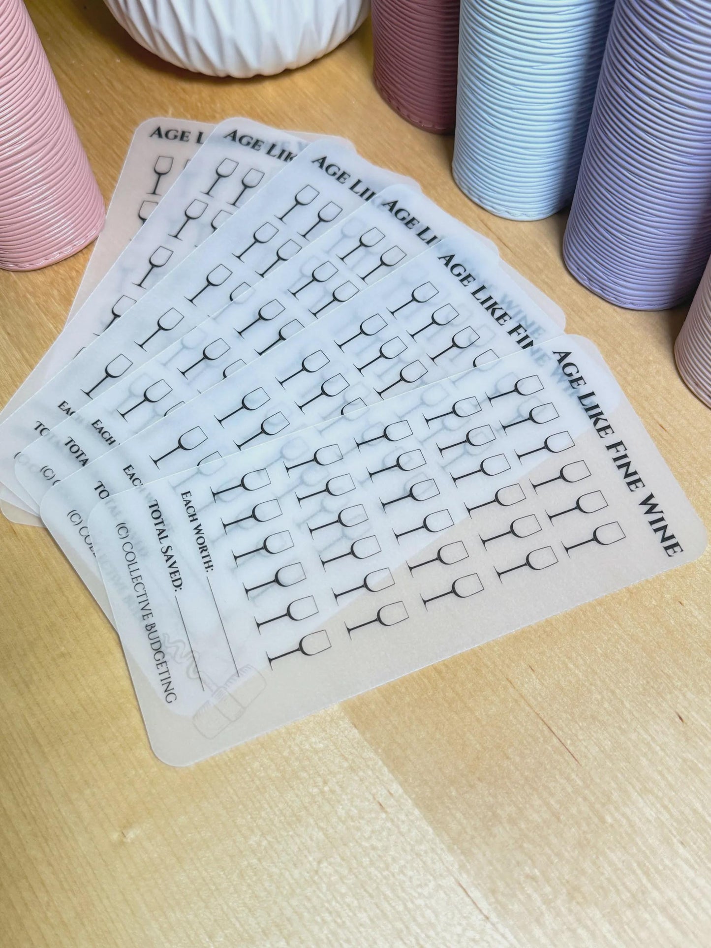 Age Like Fine Wine Savings Challenge Tracker: Save Your Age | Laminated Vellum