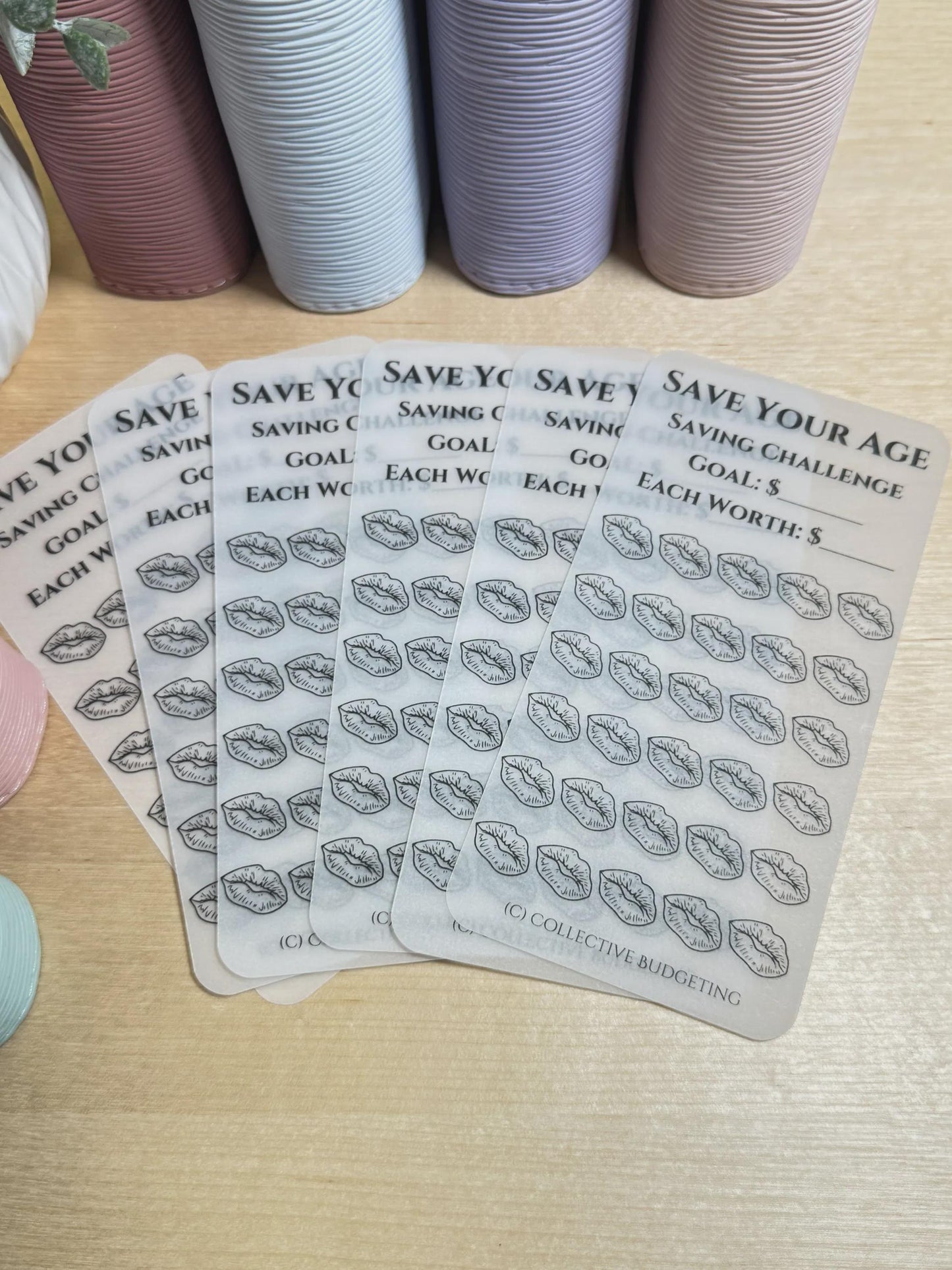 Age Like Fine Wine Savings Challenge Tracker: Save Your Age | Laminated Vellum