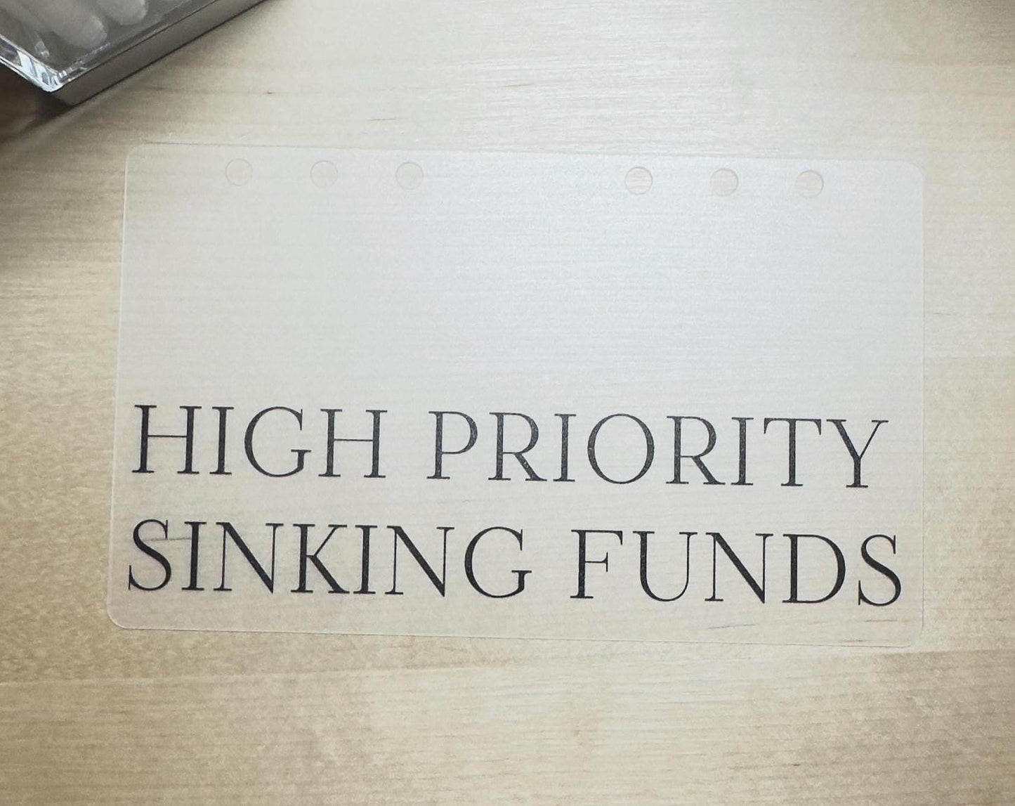 A6 Budget Binder Dashboards Dividers:  Laminated Vellum  Minimalist Sinking Funds Dashboards