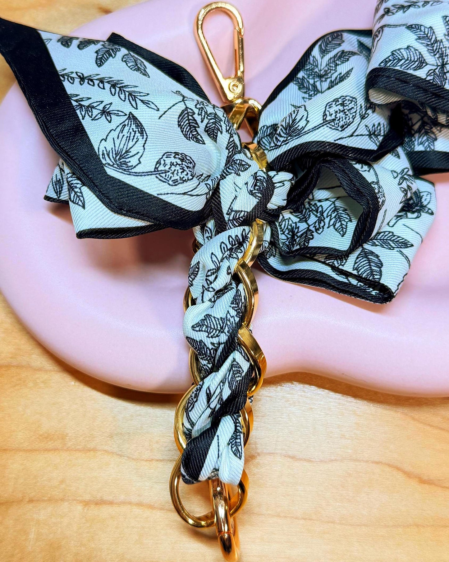 Braided Bow Planner Charms | A5 A6 A7 Budget Binder Accessory | Gold Ring Keychain Charms