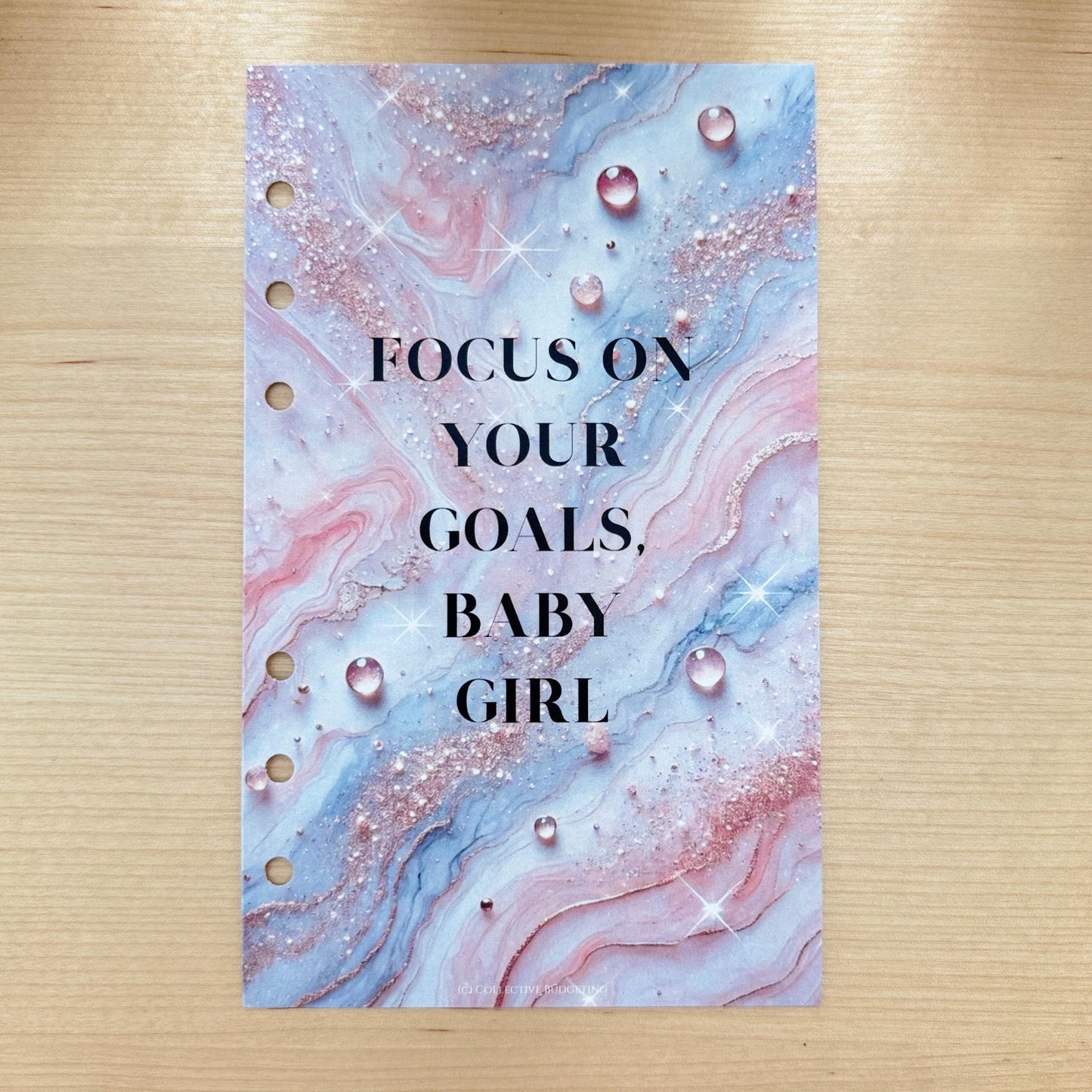 Focus on Your Goals Budget Binder Dashboard: Motivational Cover Insert | A5 A6