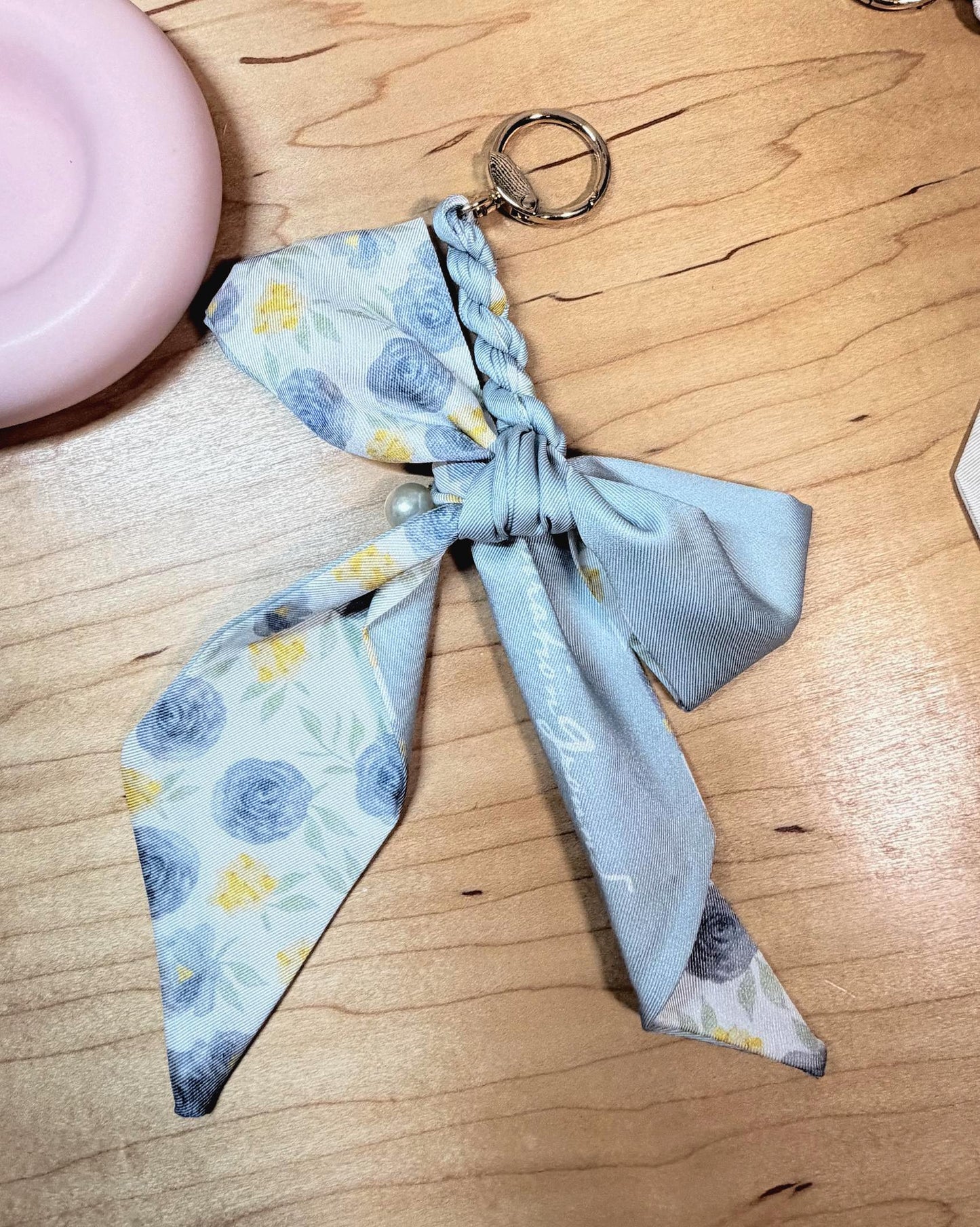 Blue and Green Floral Planner Charms | A5 A6 A7 Budget Binder Charm | Braided Keychain