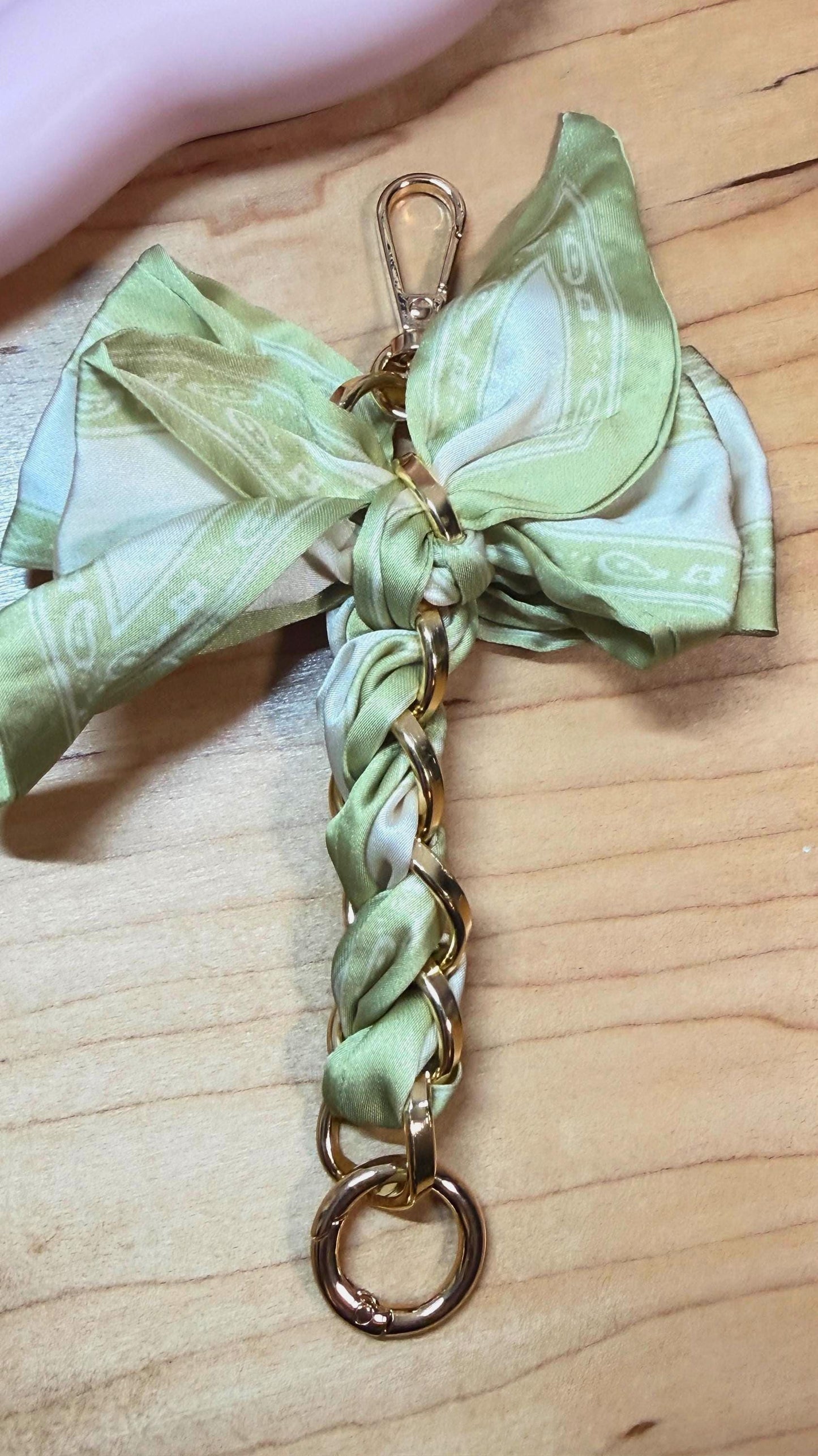 Braided Bow Planner Charms | A5 A6 A7 Budget Binder Accessory | Gold Ring Keychain Charms