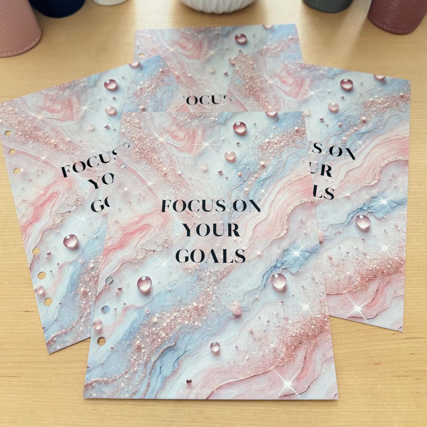 Focus on Your Goals Budget Binder Dashboard: Motivational Cover Insert | A5 A6