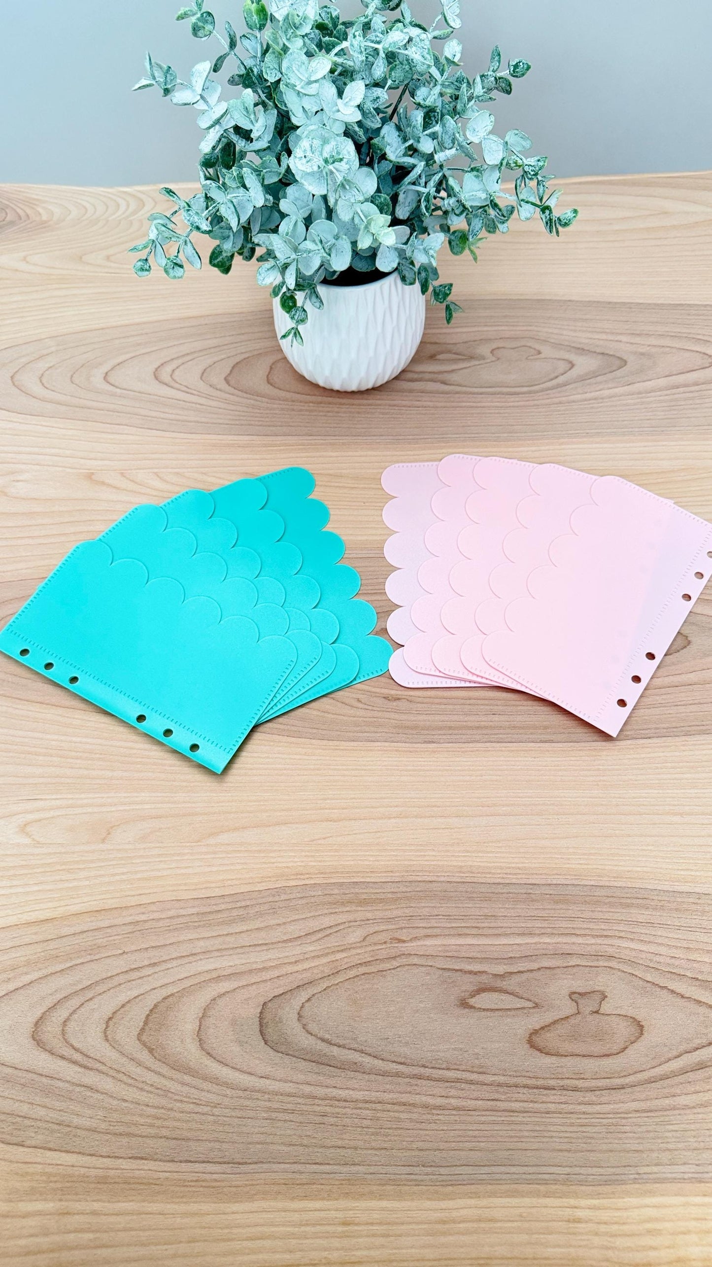 A6 Vellum Cash Envelopes: Scalloped Pastel Budget Binder Inserts