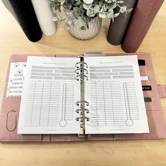 A5 Debt Snowball Tracker Insert: Cash Budgeting Tool