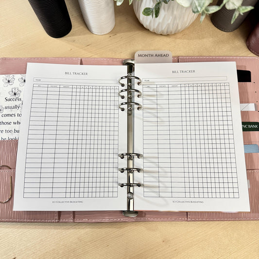 A5 Bill Tracker Budget Binder Insert: Cash Stuffing & Zero-Based Budgeting Tool