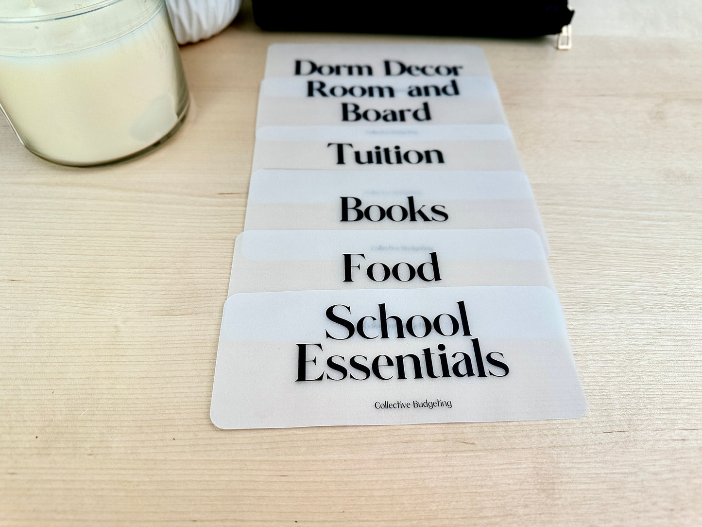 Cash Envelope Inserts: College Budgeting Organizers Laminated Vellum