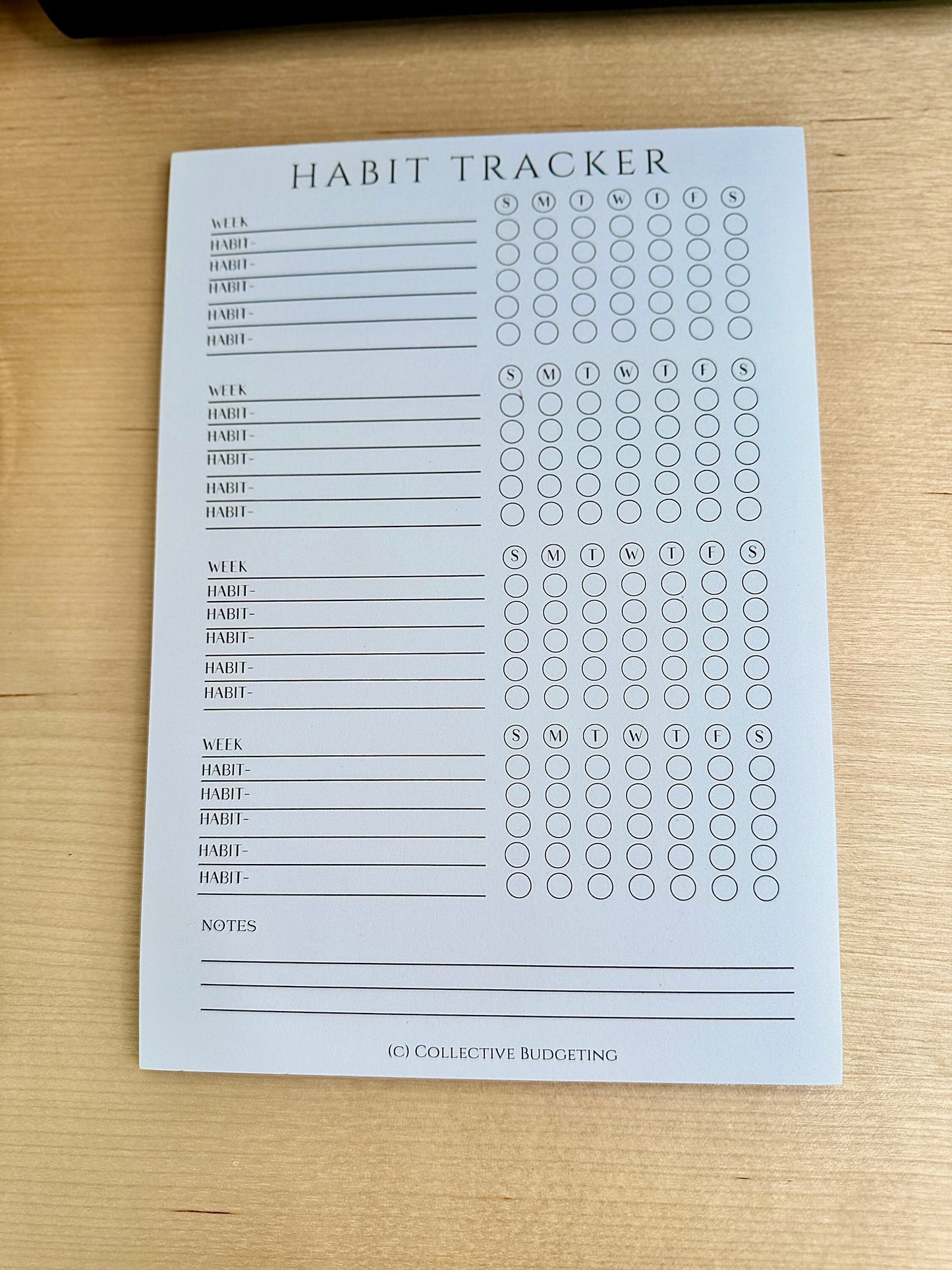 Daily Habit Tracker Notepad: Budgeting & Cash Management (8.25" x 6")