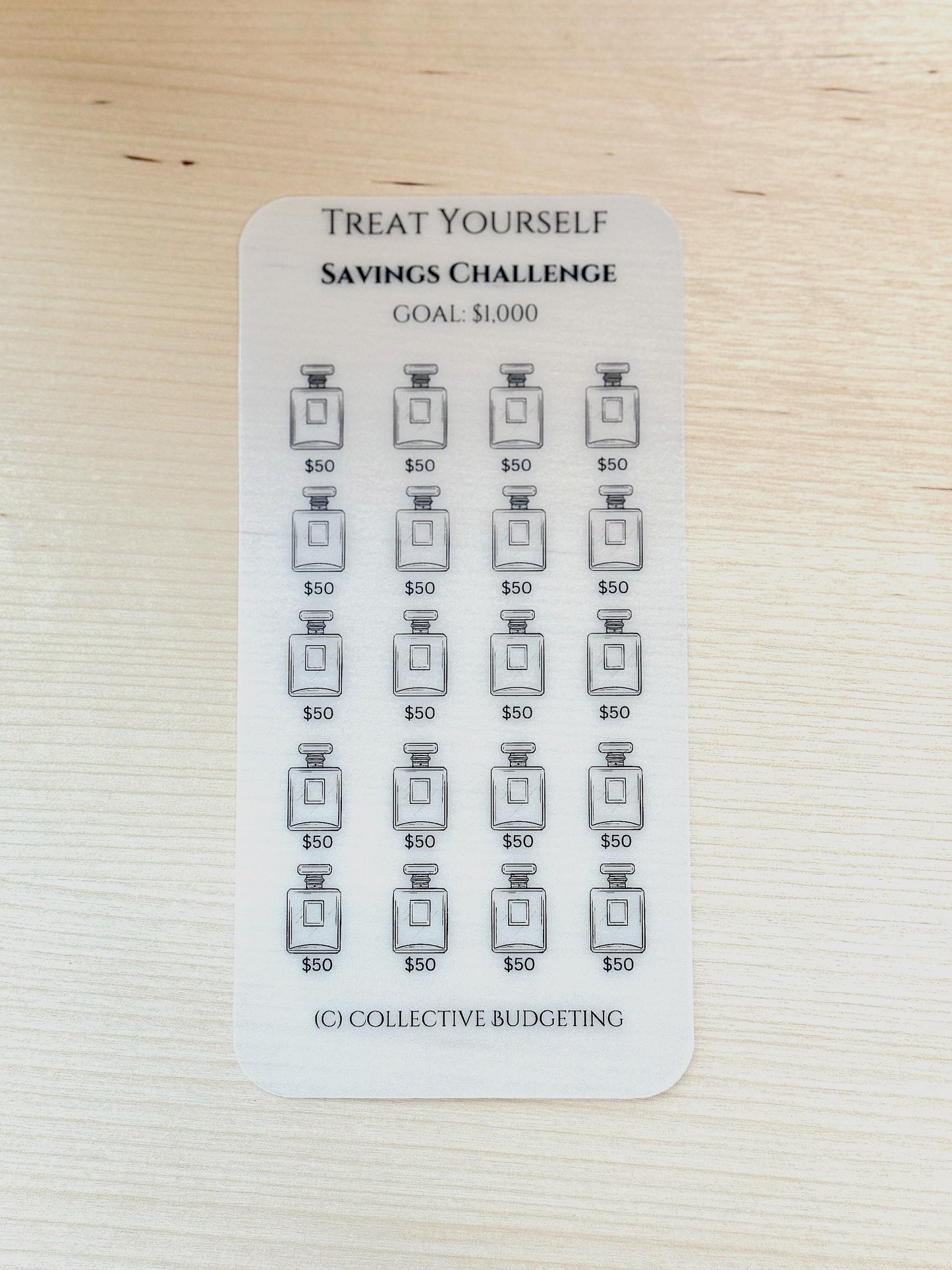 Treat Yourself Savings Challenge Tracker: Self-Care & Splurge Budget | Laminated Vellum