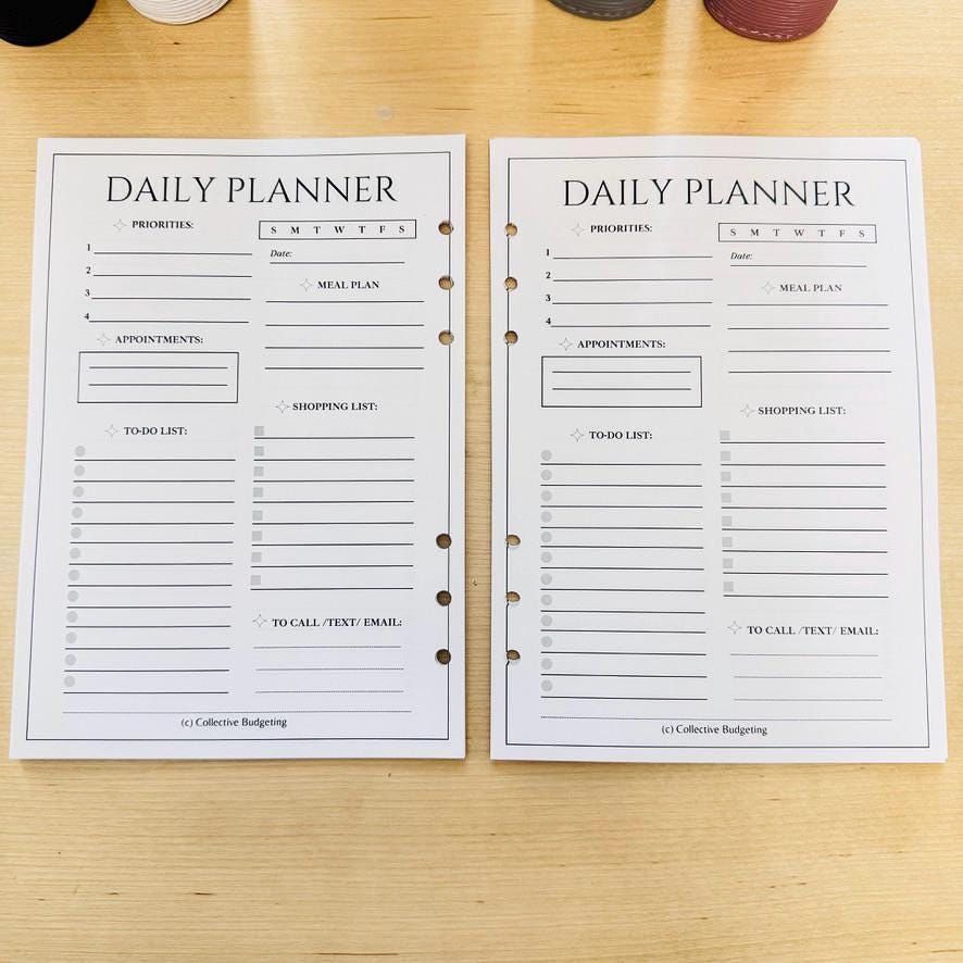 A5 Budget Binder Daily Planner Insert: Cash Stuffing, Money Management