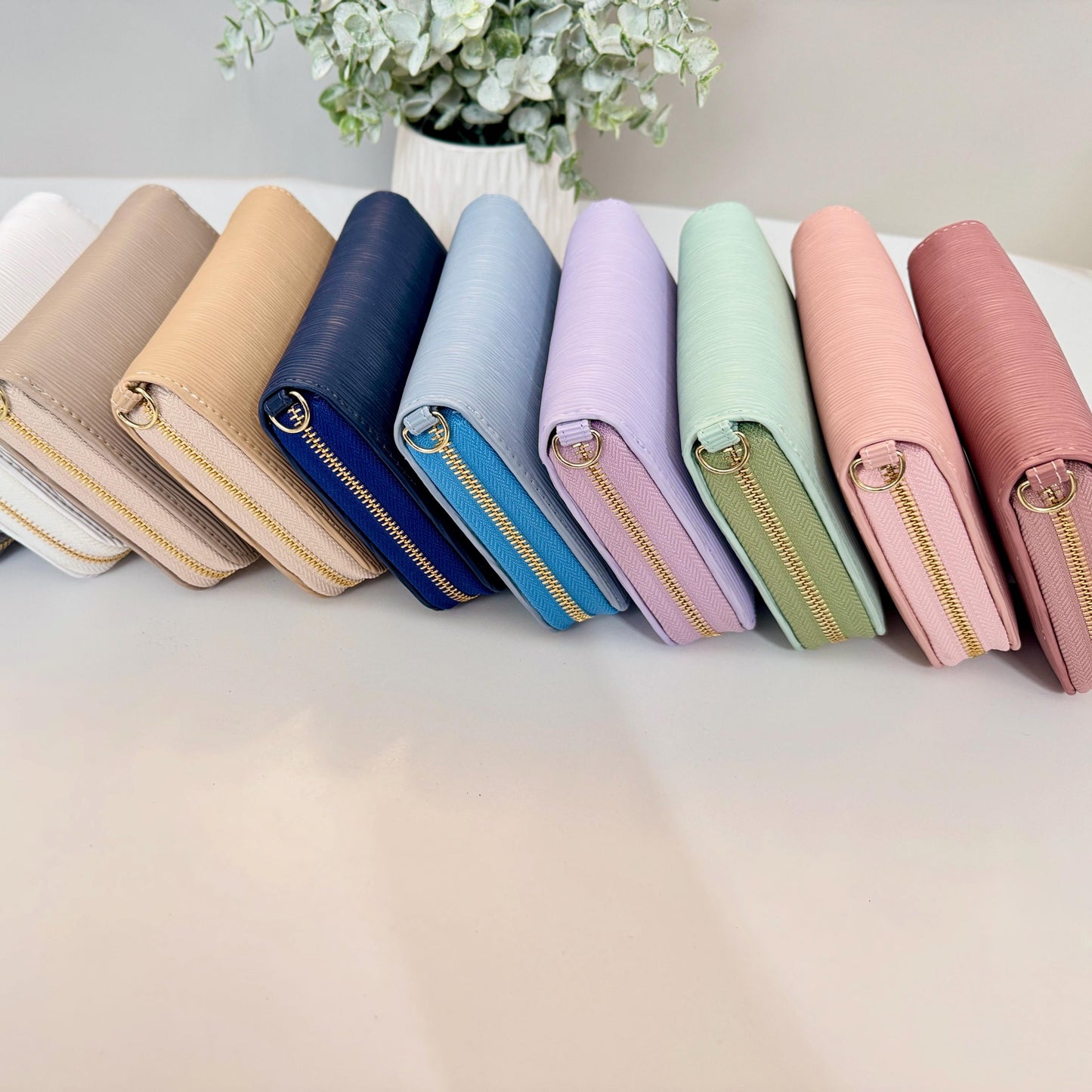 A7 Zippy Faux Leather Budget Wallet: Zipper Closure & Wrist Strap | Cash Stuffing Organizer