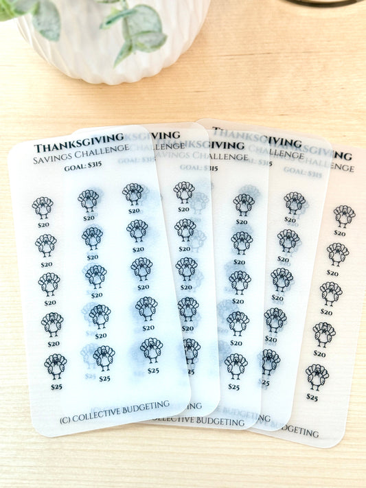 Thanksgiving Savings Challenge Tracker: Meals, Travel & Hosting | Laminated Vellum