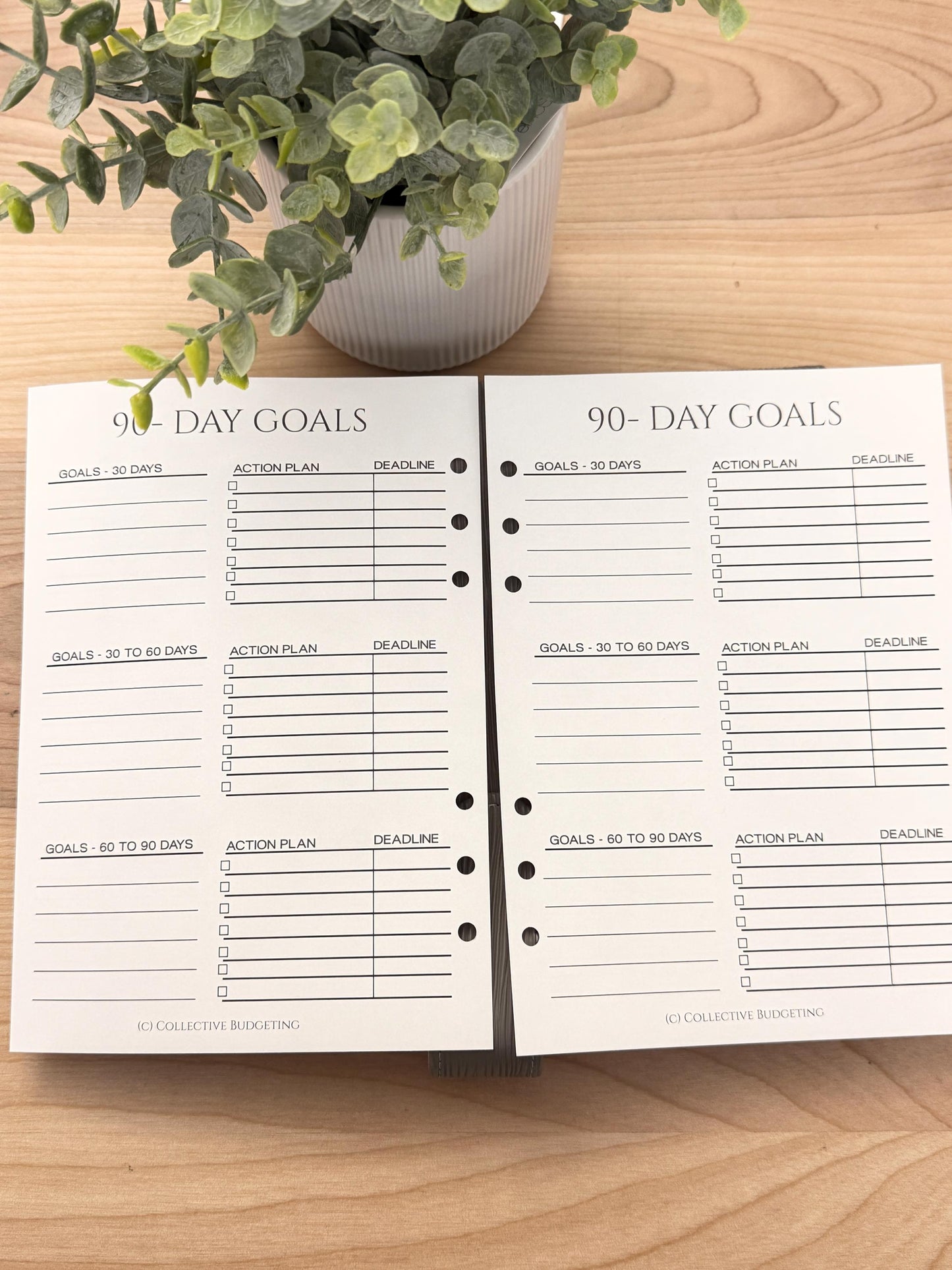 A5 90 Day Planning Insert | Tracker | Cash Stuffing Budget Binder Tool