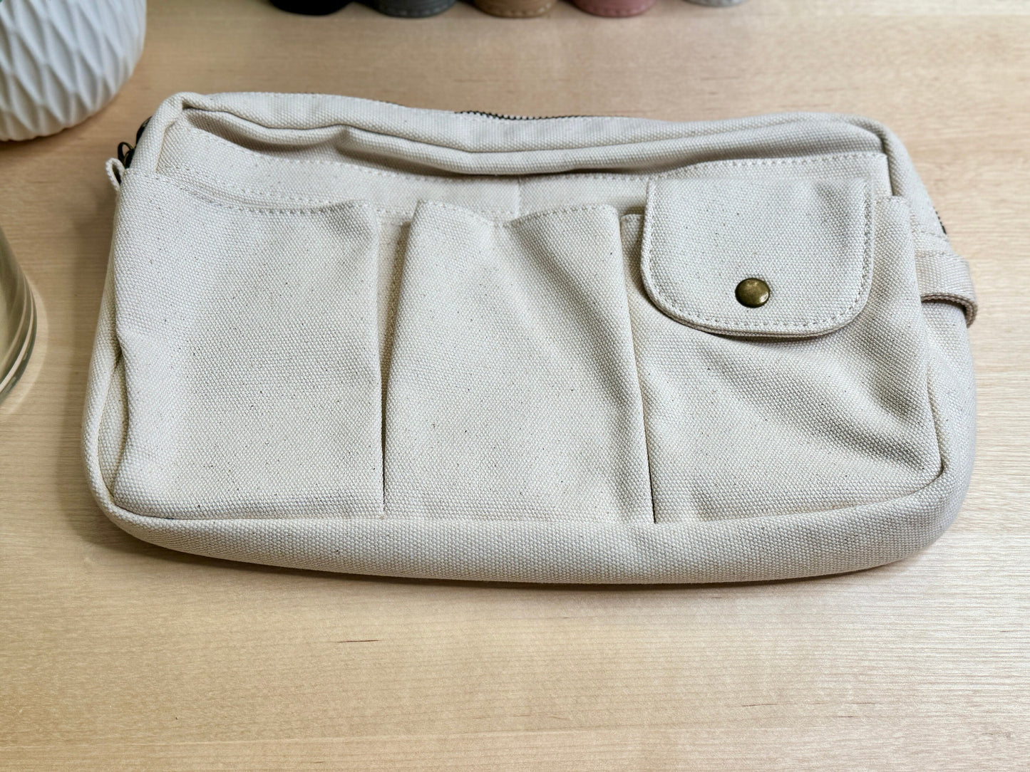 Canvas Zipper Budget Bag: Cash Stuffing Wallet Organizer