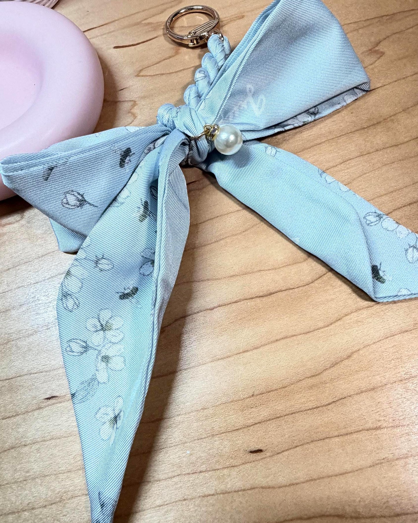 Blue and Green Floral Planner Charms | A5 A6 A7 Budget Binder Charm | Braided Keychain