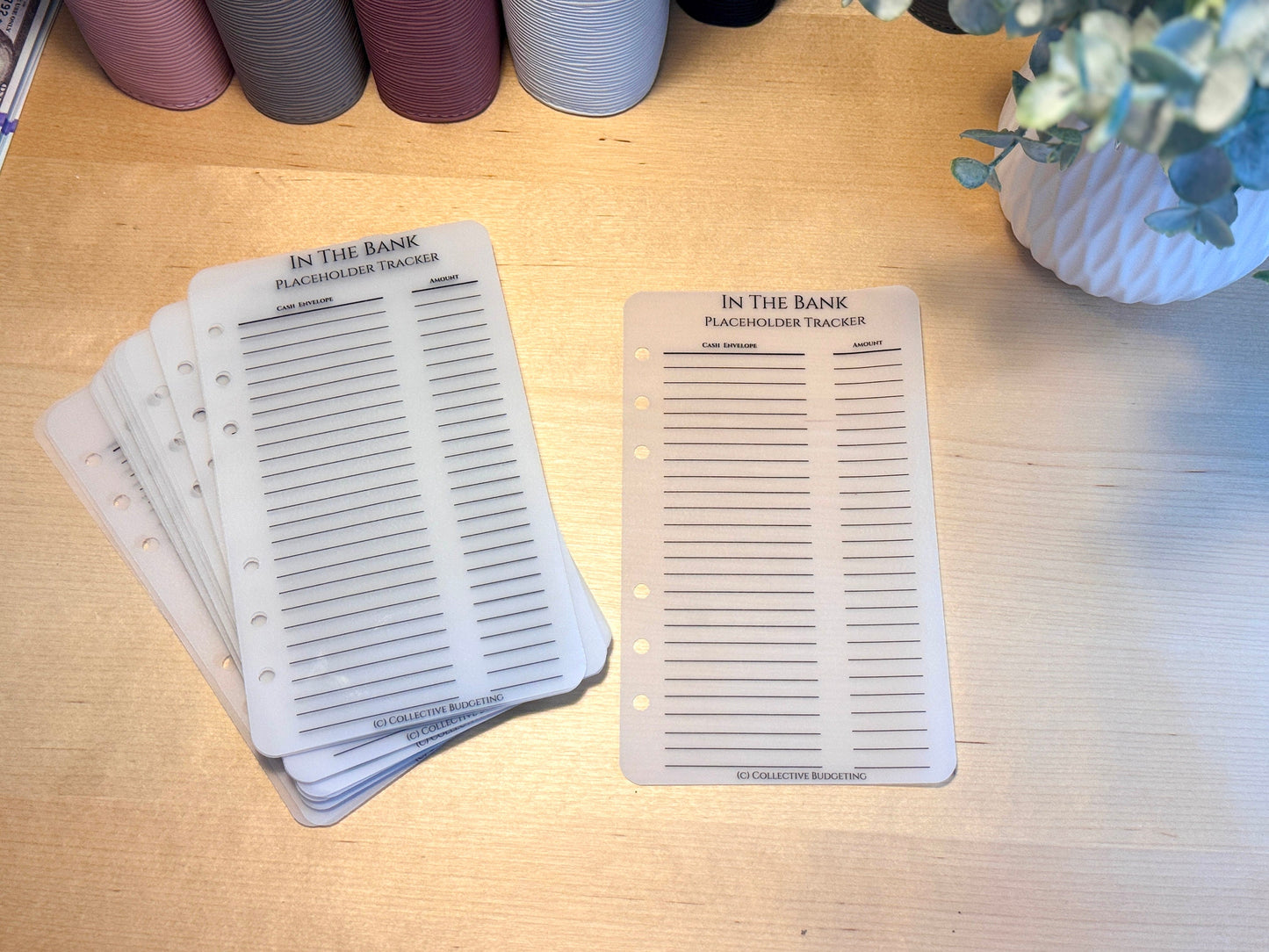 Vellum Cash Envelope Placeholder Trackers: A6 A5 Budget Binder Inserts