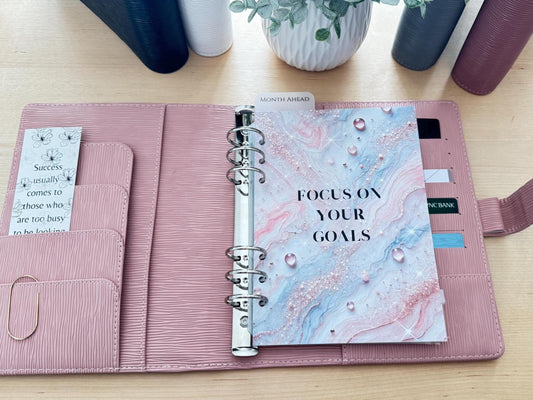 Focus on Your Goals Budget Binder Dashboard: Motivational Cover Insert | A5 A6