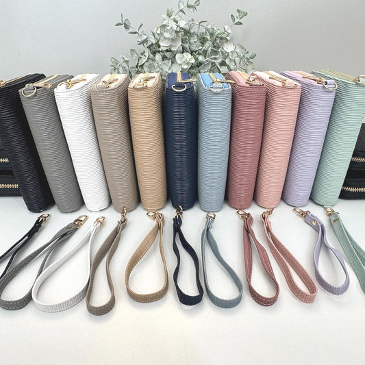 A7 Zippy Faux Leather Budget Wallet: Zipper Closure & Wrist Strap | Cash Stuffing Organizer