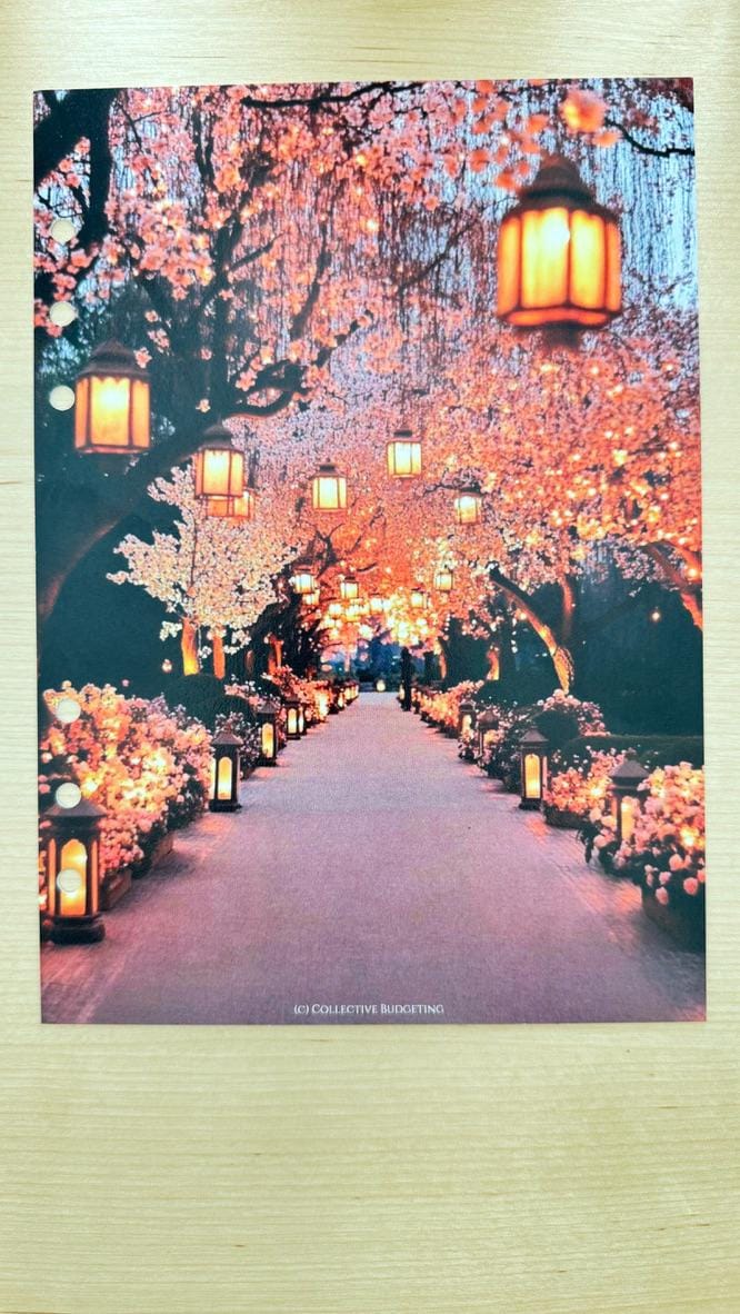 Lantern Walk Budget Binder Dashboard: A5 A6 Cash Stuffing Insert