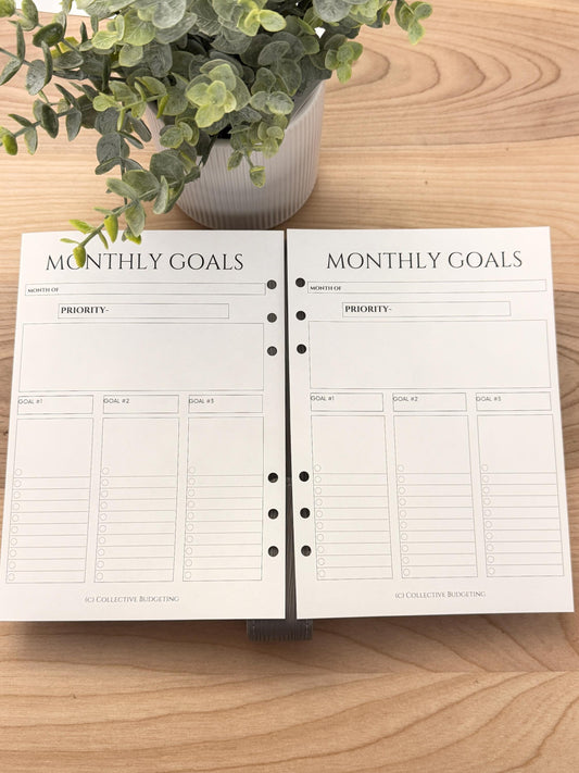 A5 Monthly Planning Insert | Tracker | Cash Stuffing Budget Binder Tool