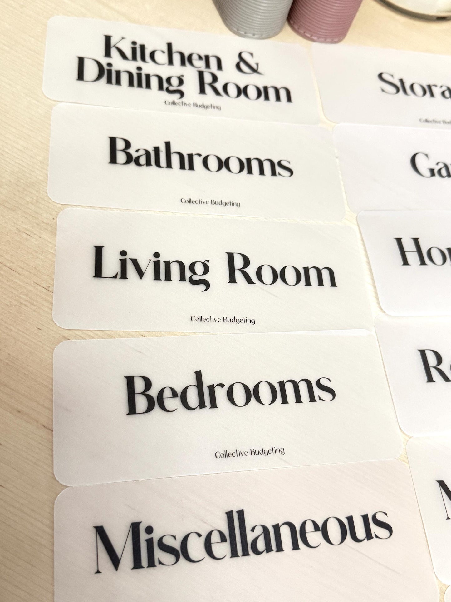 Cash Envelope Inserts: Moving Budget Organizer, Laminated VellumDave Ramsey Method