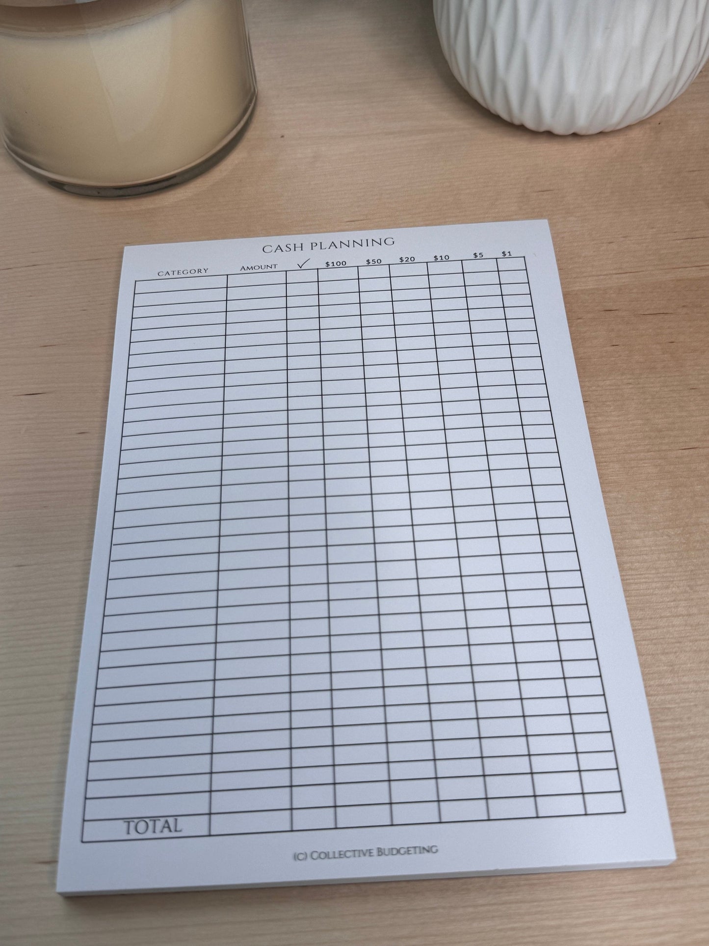 Cash Planning Notepad: Budget Tracker for Cash Envelope System