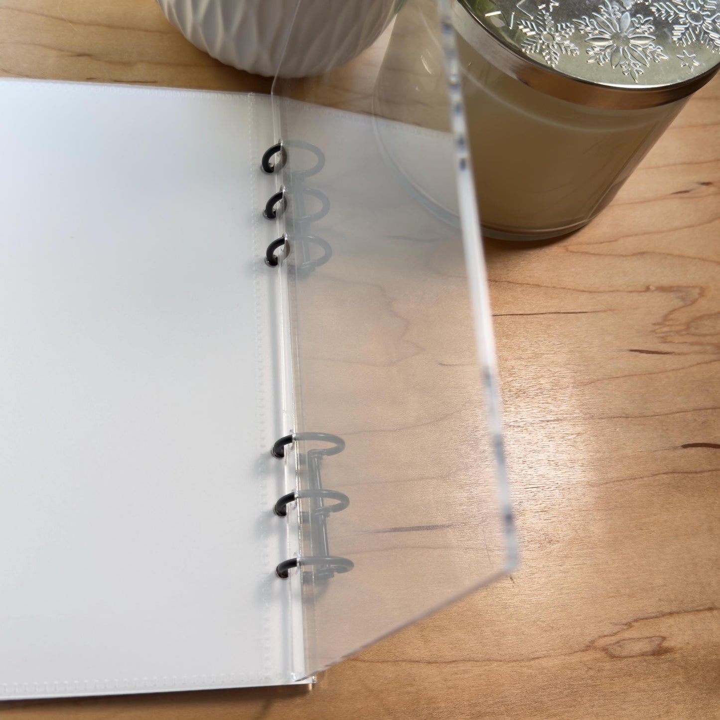 Fluted Acrylic Budget Binder Dashboard: Ribbed Texture | A5 A6 | Gold & Black Ring Sets