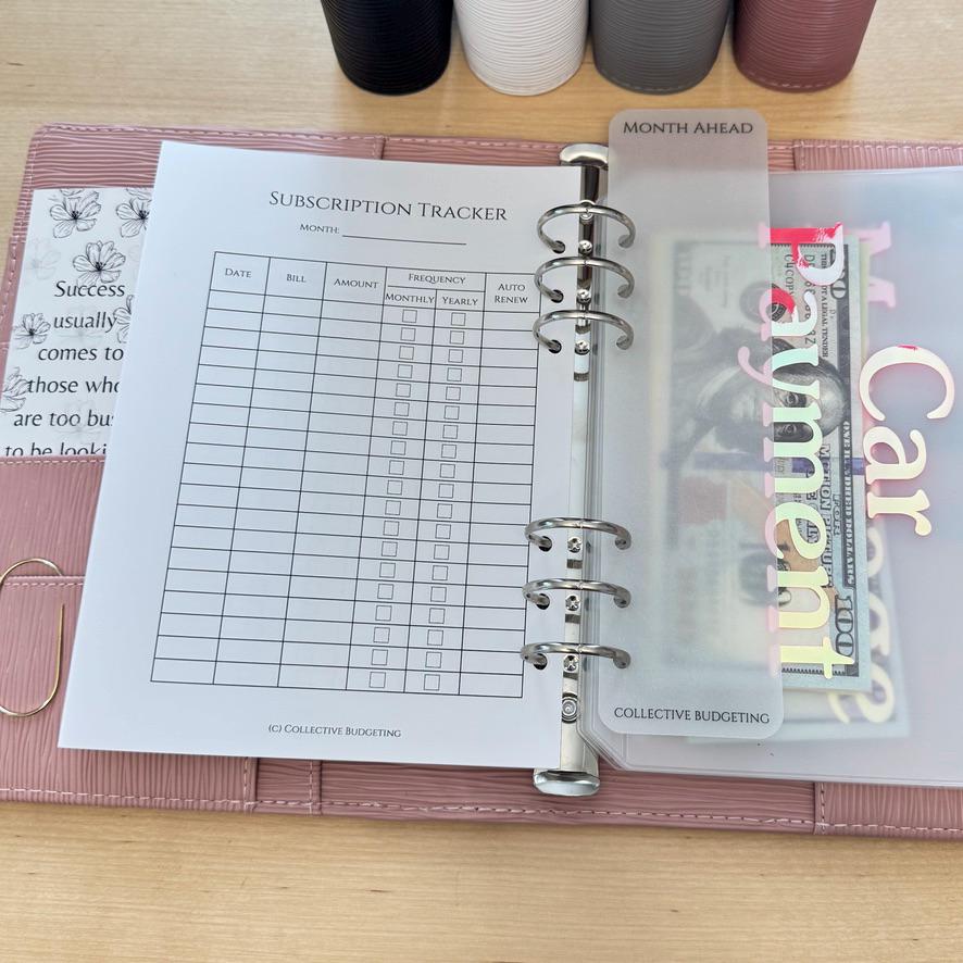 A5 Subscription Tracker Insert: Double-Sided Budget Planner Page