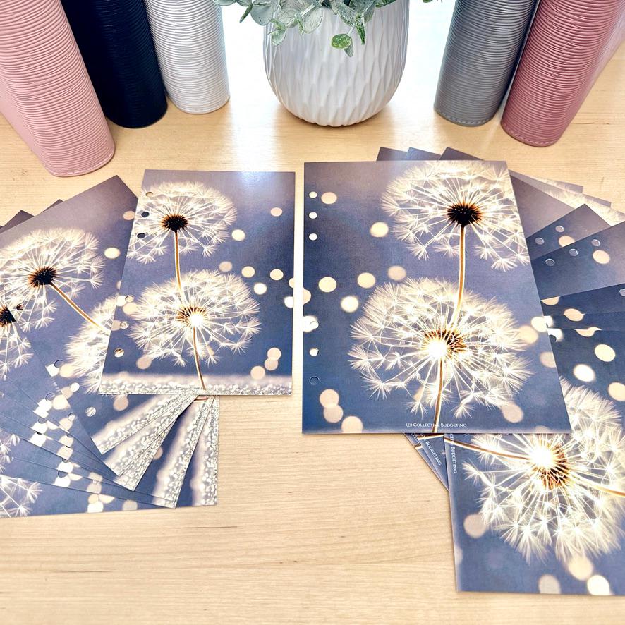 Wishing Flower Budget Binder Dashboard: Floral Decorative Cover Insert | A5 A6