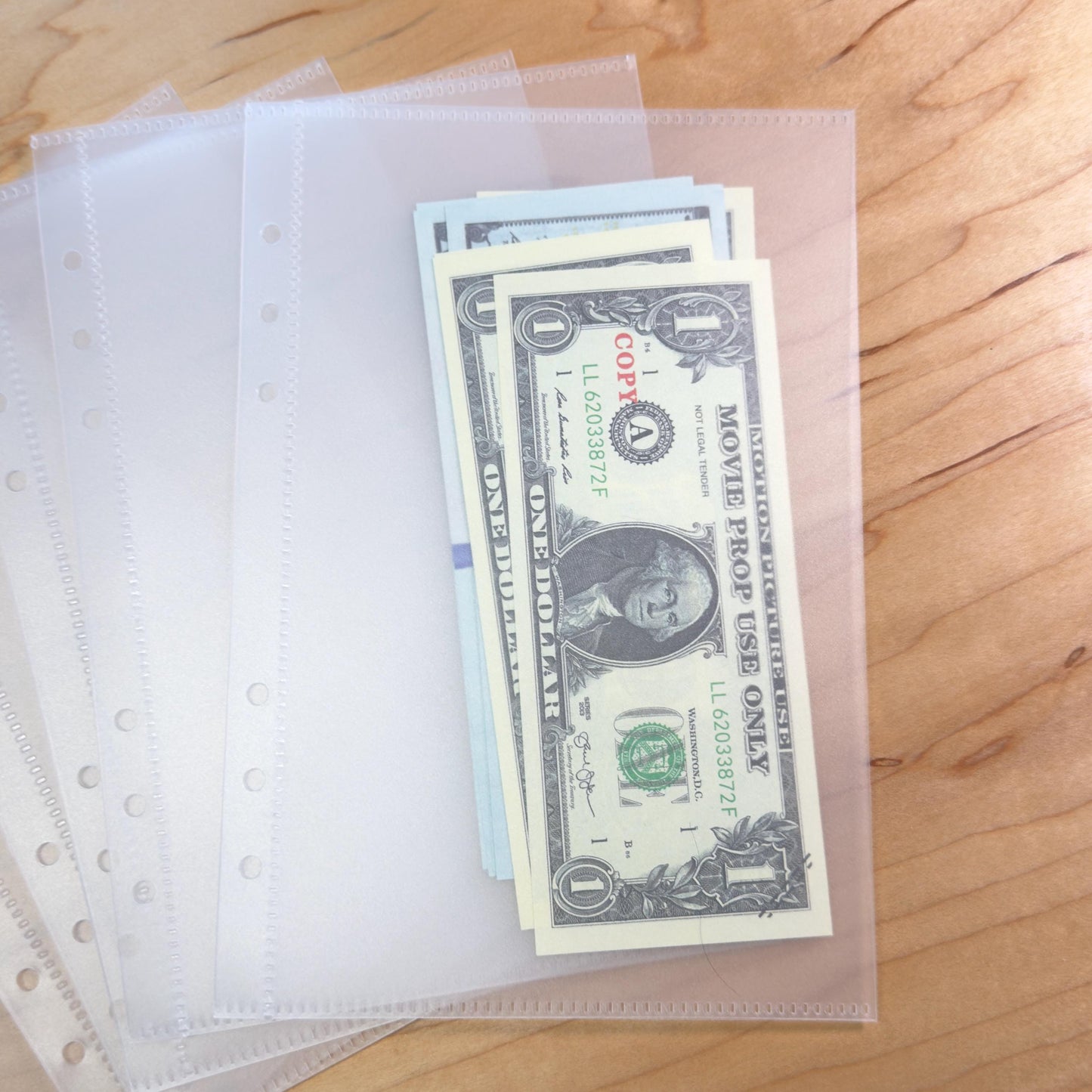 Clear Frosted Cash Envelopes | A6 & A5 Binder Budgeting | 6 Pack Durable PVC | No Zipper |
