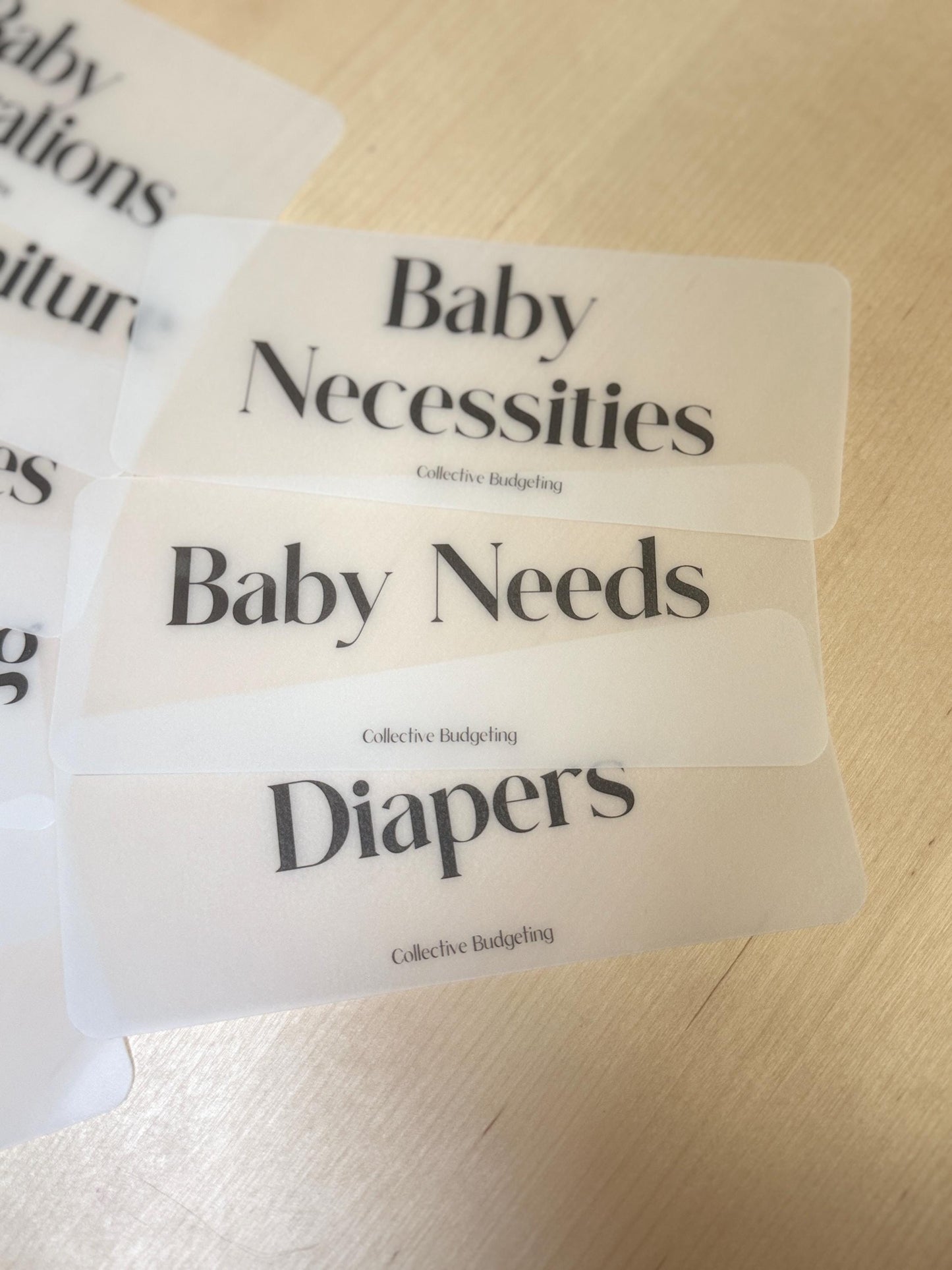 Baby Cash Envelope Inserts: Vellum Budgeting Placeholders